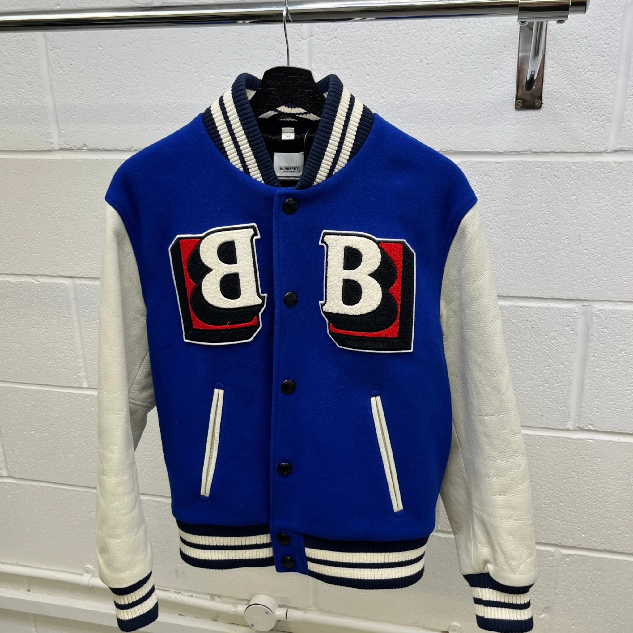 Men's Applique Logo Varsity Jacket Blue Size IT 46 / S - Image 9