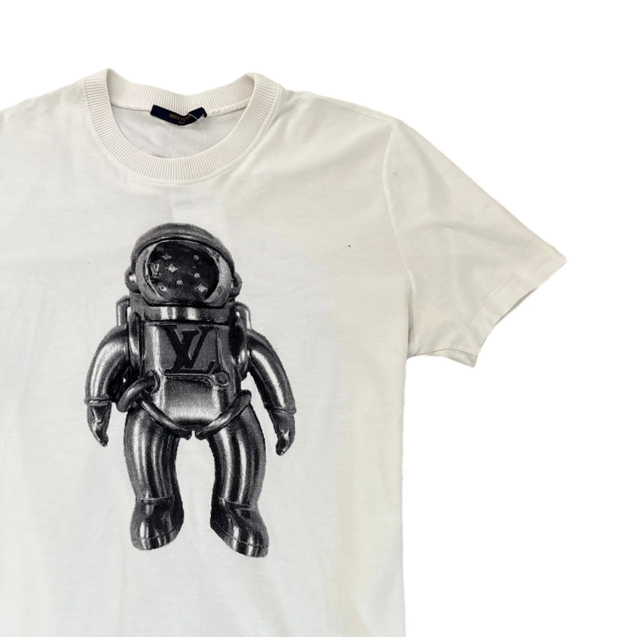 Men's Astronaut T-Shirt White Size M - Image 3