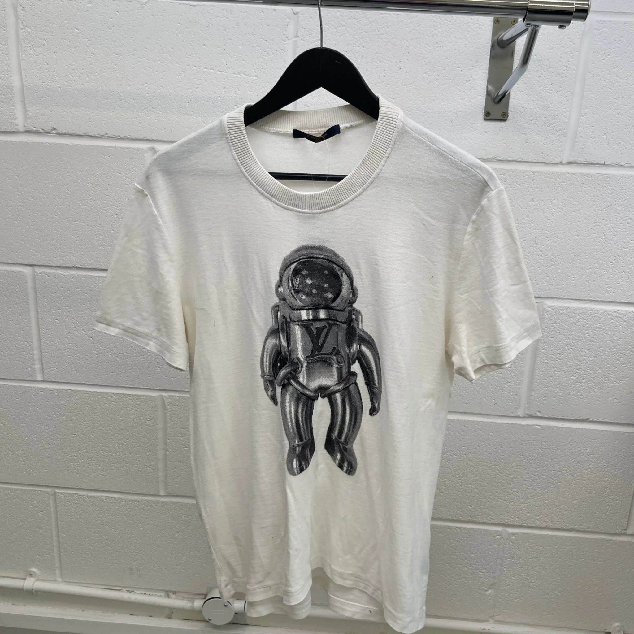 Men's Astronaut T-Shirt White Size M - Image 8