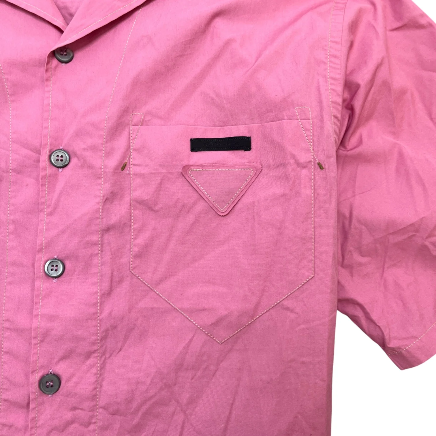 Men's Bowling Short Sleeve Shirt Pink Size M - Image 5