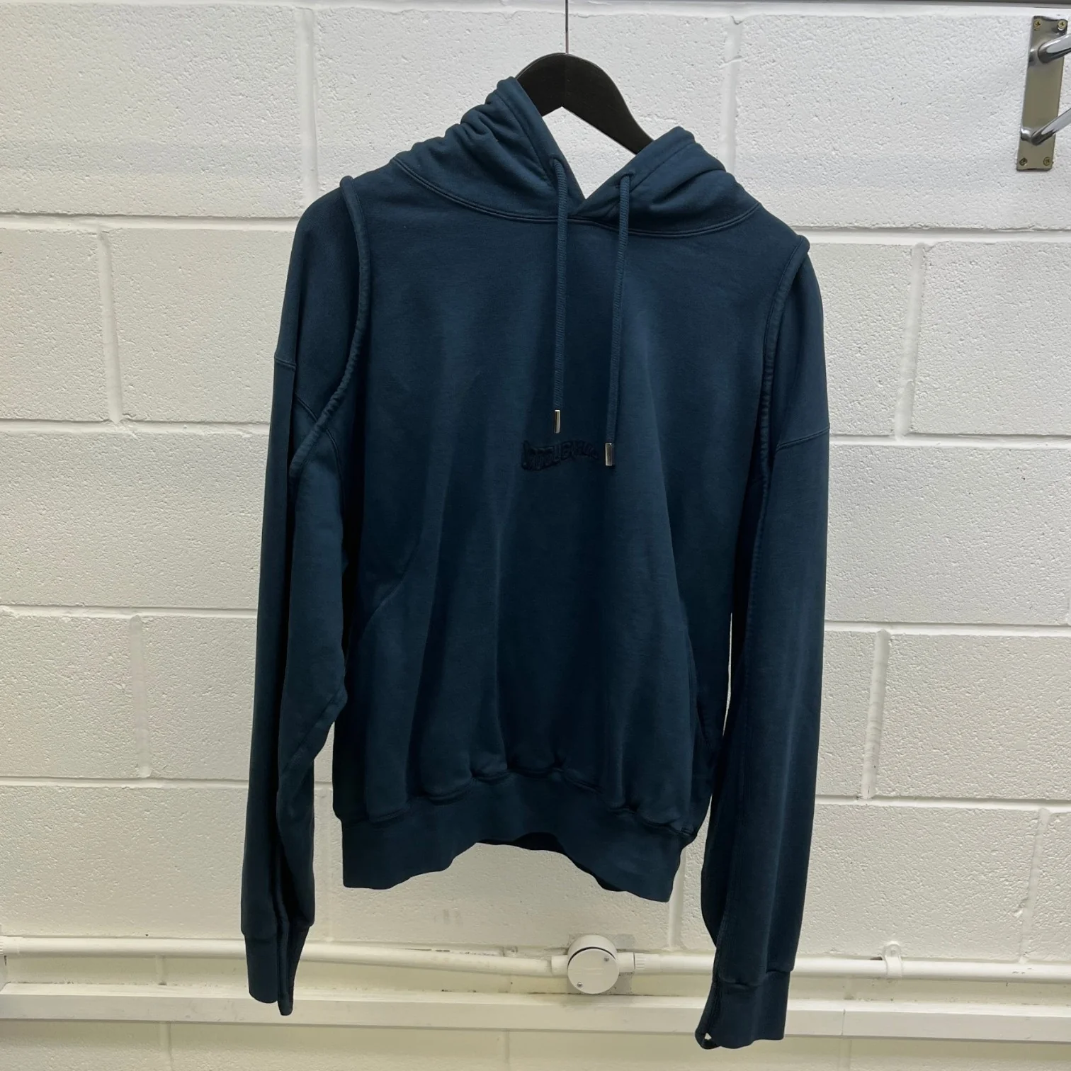 Men's Camargue Embroidered Logo Hoodie Navy Size L - Image 11