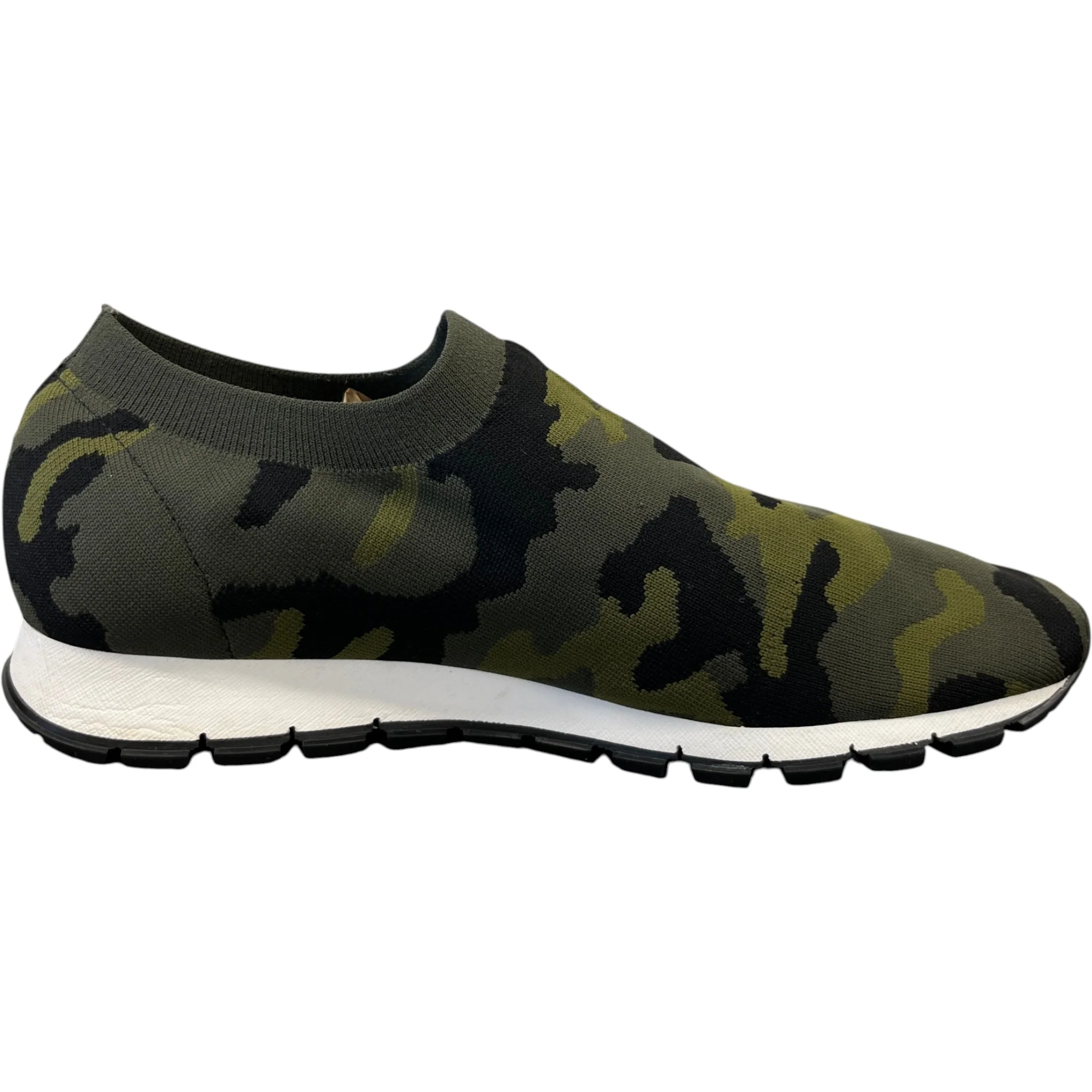 Men's Camouflage Print Knit Slip On Low Trainers Green Size EU 42 / UK 8 - Image 4
