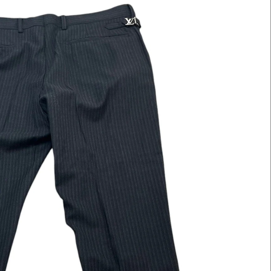Men's Charcoal Pinstripe Trousers Grey Size Waist 42" - Image 4