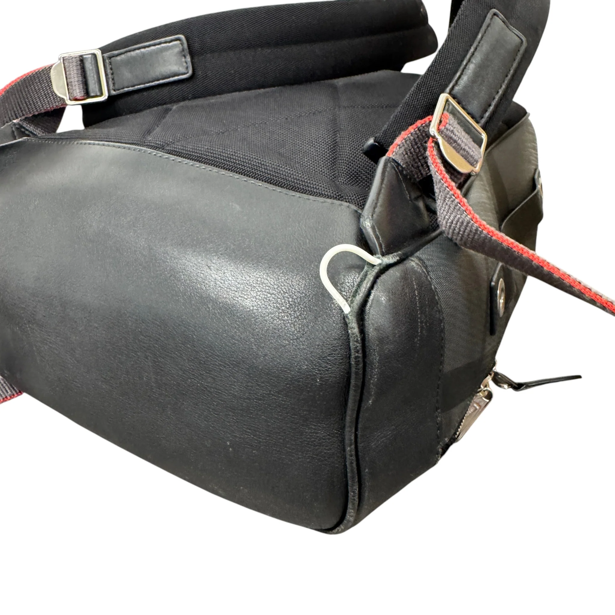 Men's City Check Zip Backpack Black - Image 8