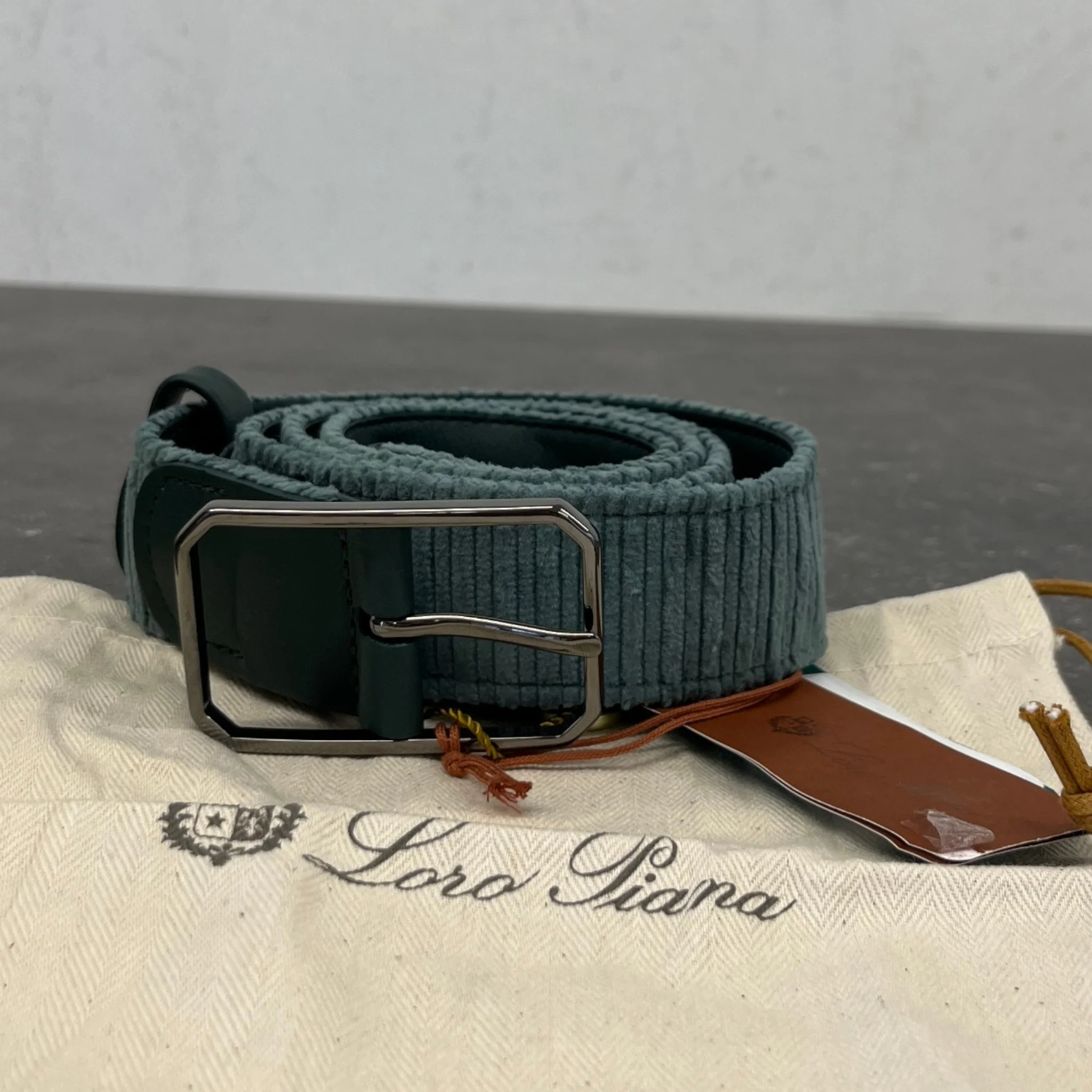 Men's Corduroy Belt Green Size Waist 32" - Image 9