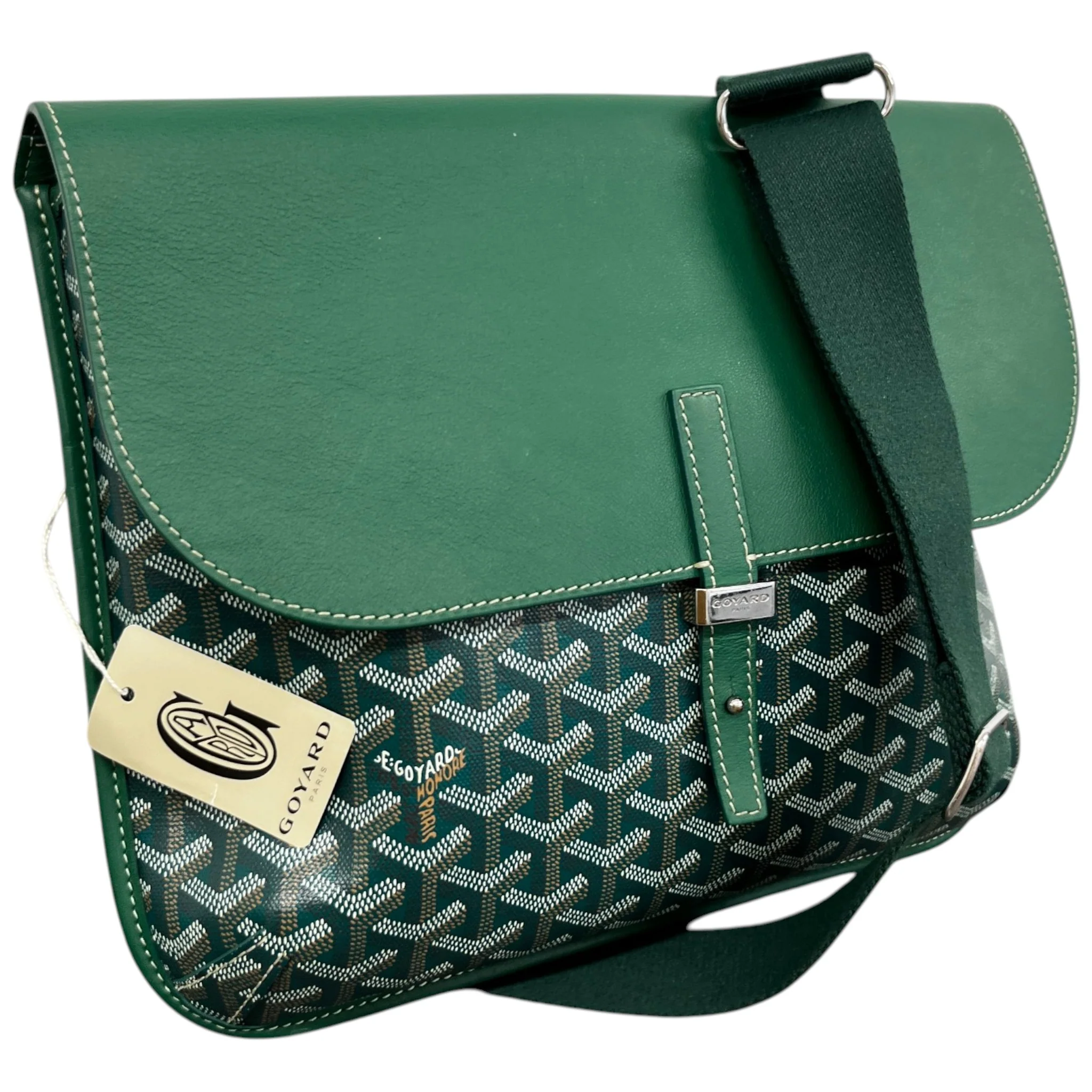 Men's Coursier Messenger Bag Green - Image 4