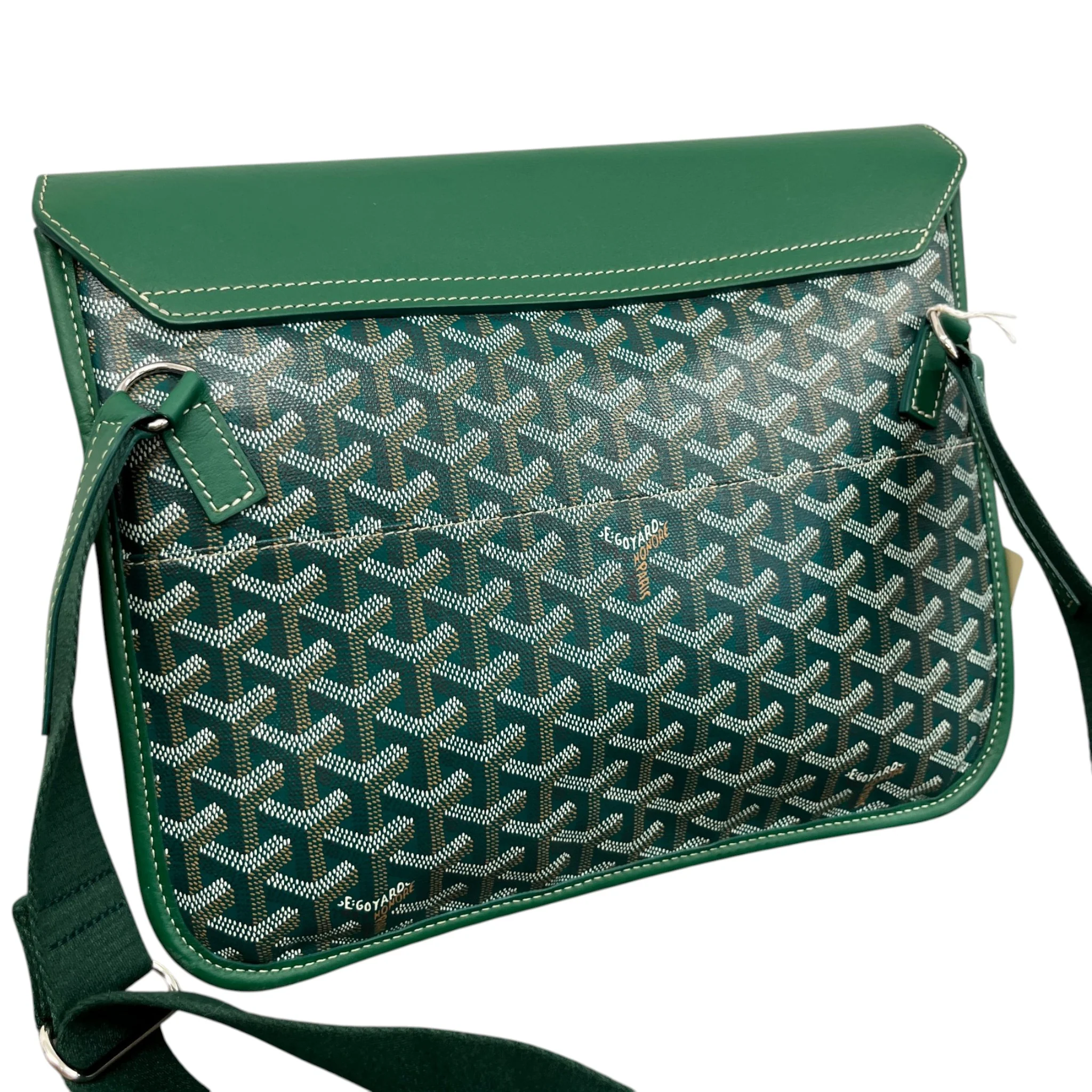 Men's Coursier Messenger Bag Green - Image 8