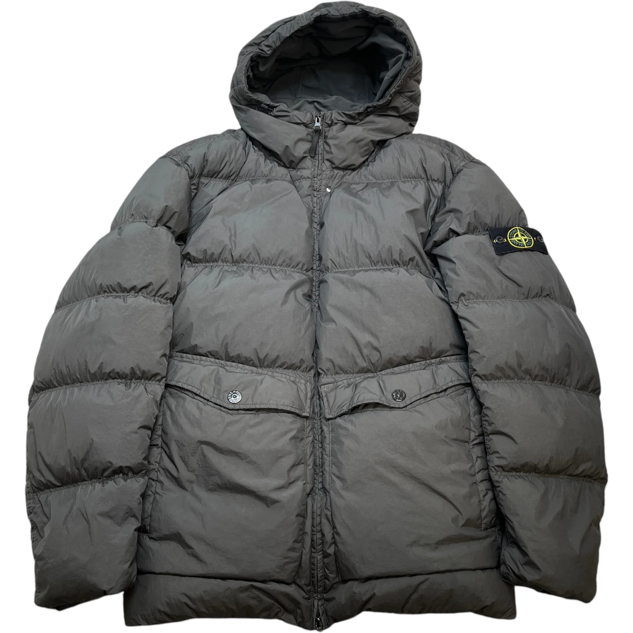 Men's Crinkle Reps Hooded Down Jacket Black Size XXXL