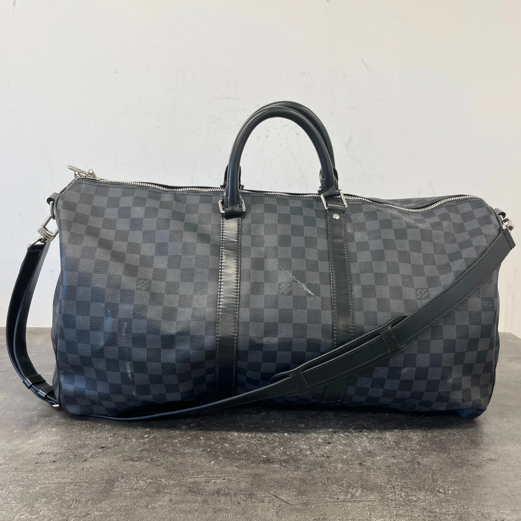 Men's Damier Graphite Keepall Bandoulière 55 Bag Black - Image 13