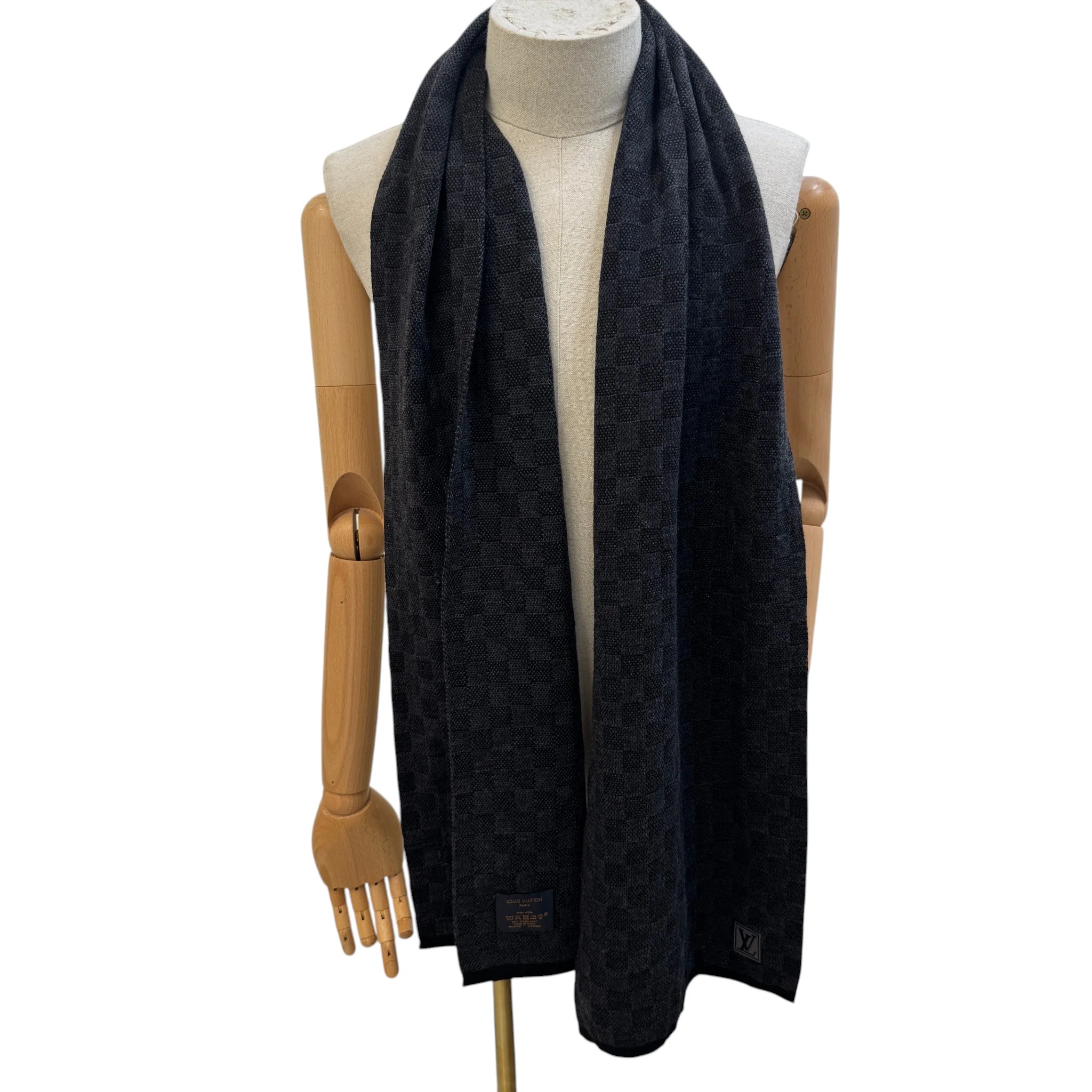 Men's Damier Graphite Scarf Grey - Image 2