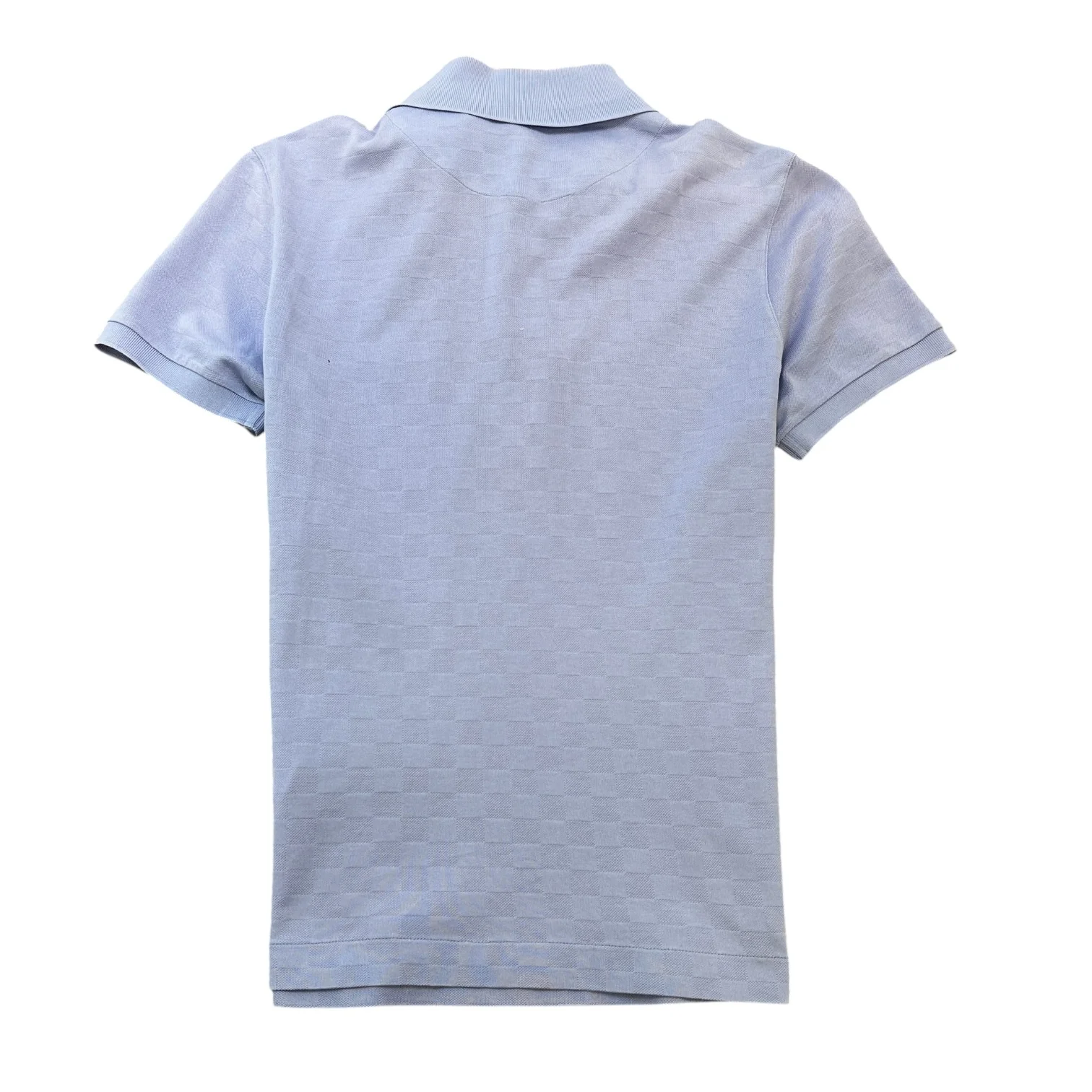 Men's Damier Signature Polo Shirt Blue Size XS - Image 2