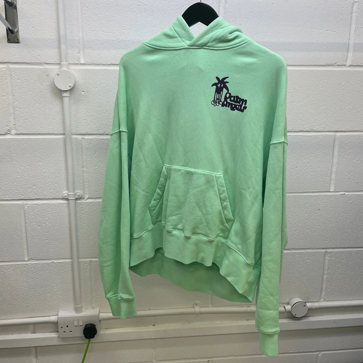 Men's Douby Logo Print Hoodie Green Size S - Image 11