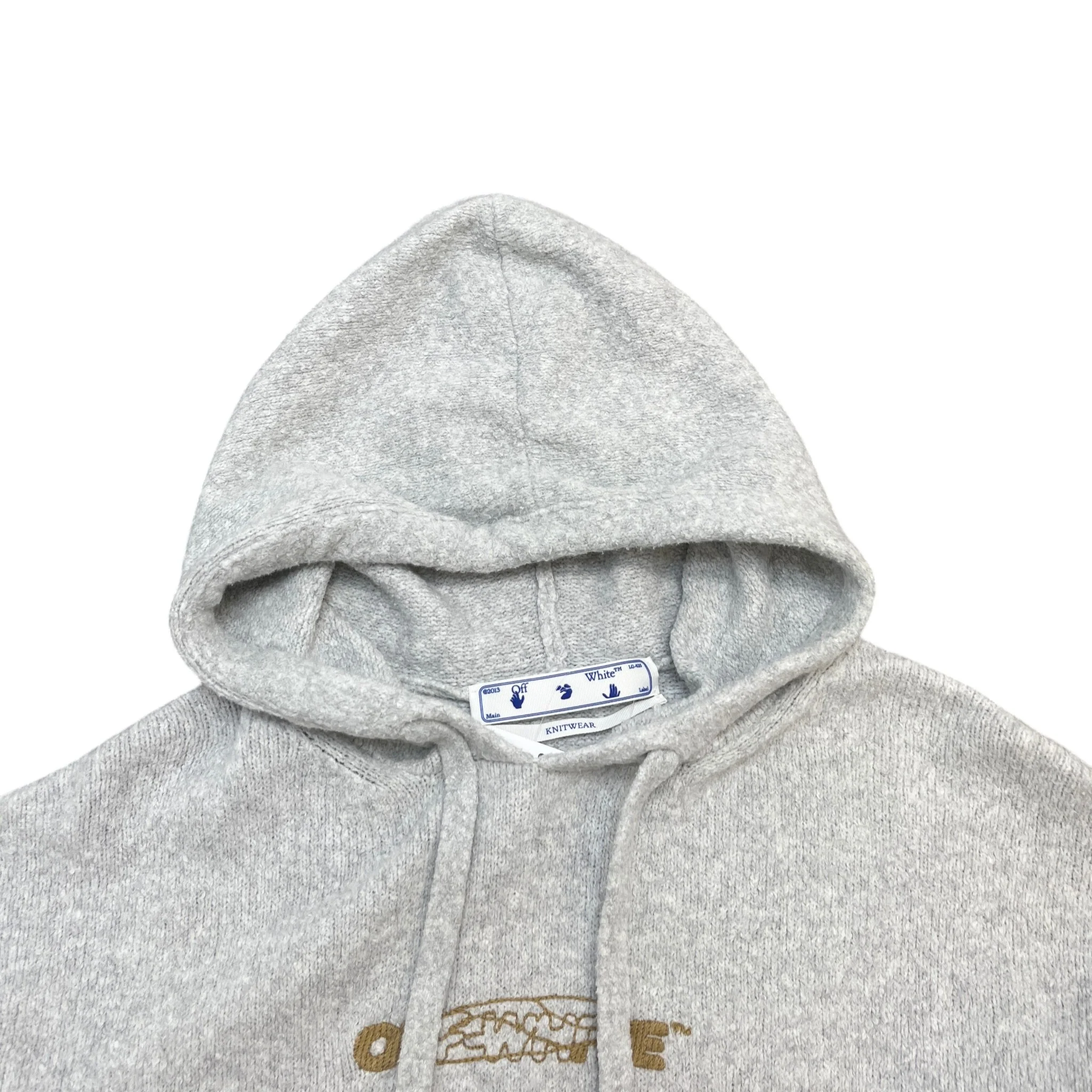 Men's Embroidered Arrow Logo Hoodie Grey Size XXS - Image 5