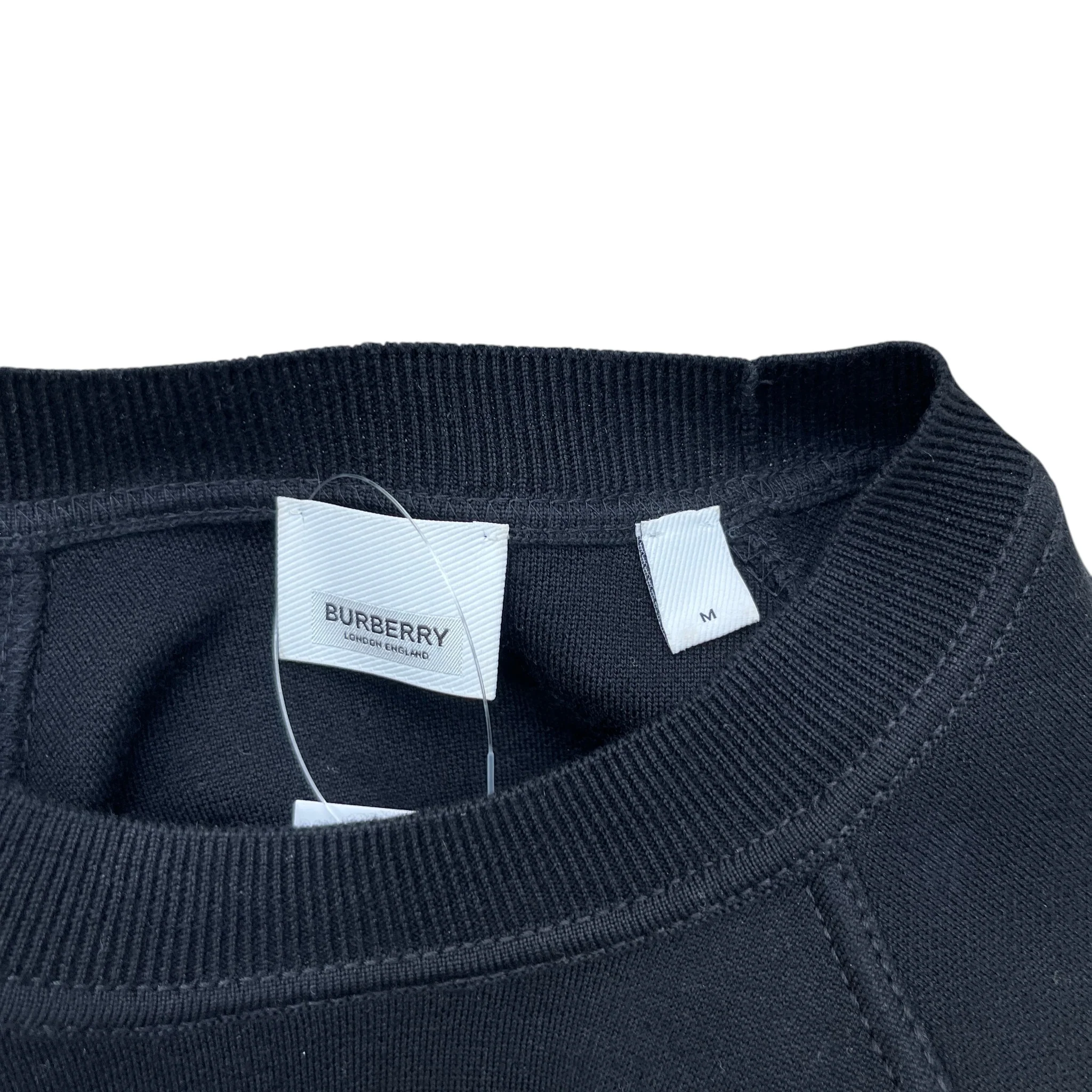 Men's Embroidered Logo Sweatshirt Black Size M - Image 6