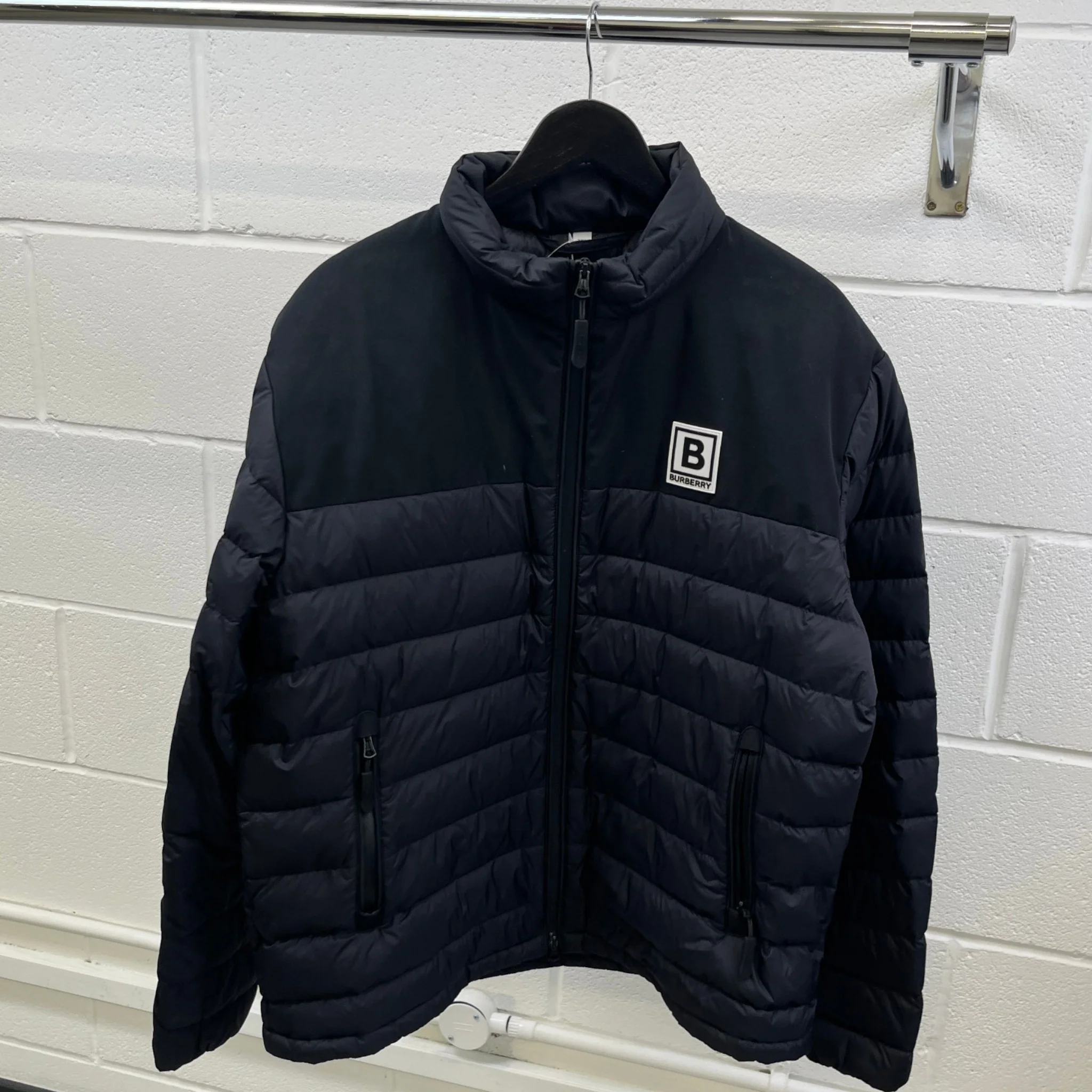 Men's Equestrian Knight Design Down Jacket Black Size XXL - Image 8
