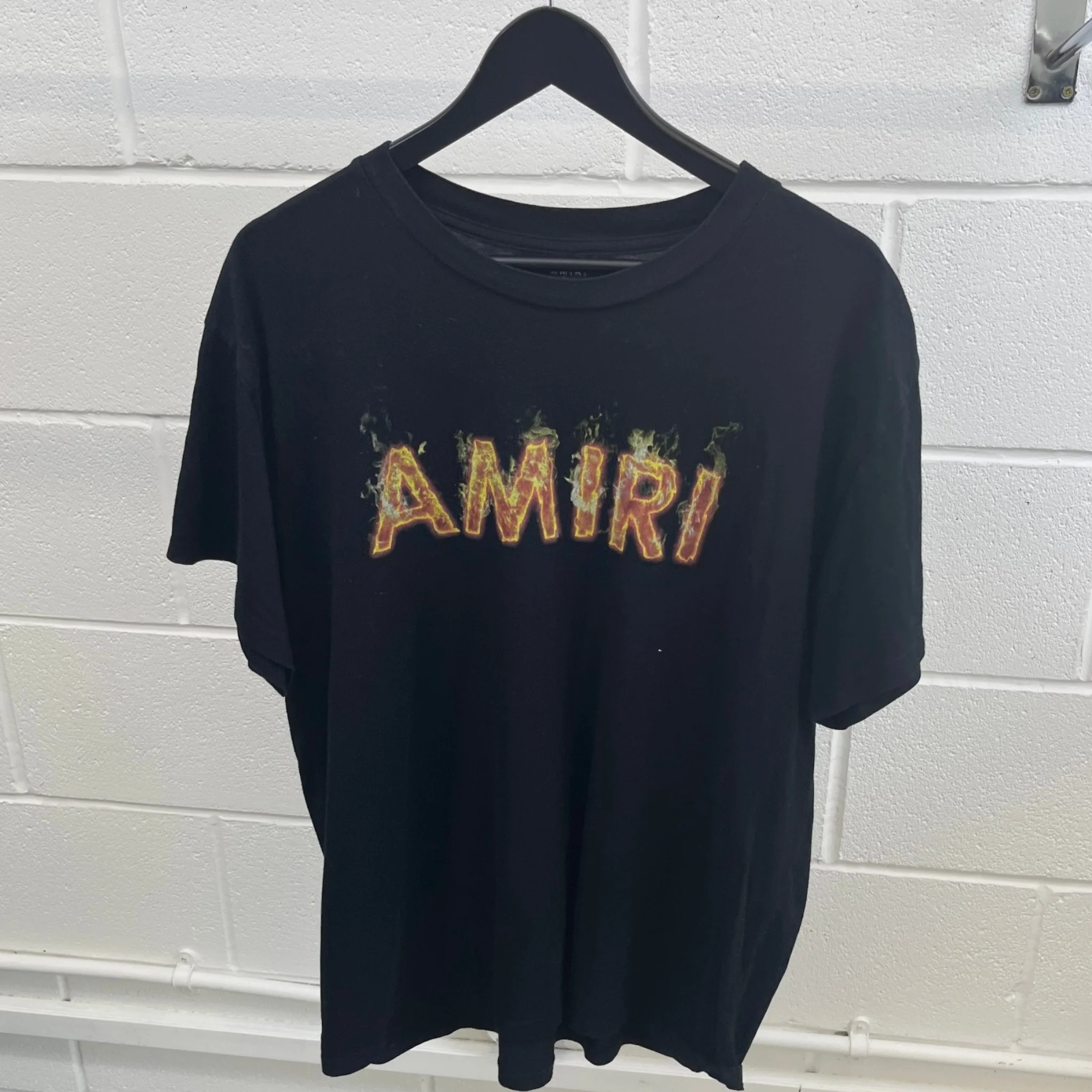 Men's Flame Logo T-Shirt Black Size M - Image 8