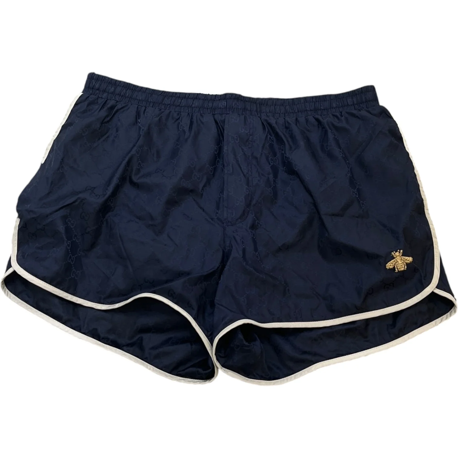 Men's Gg Supreme Bee Swim Shorts Navy Size W30 / IT 46