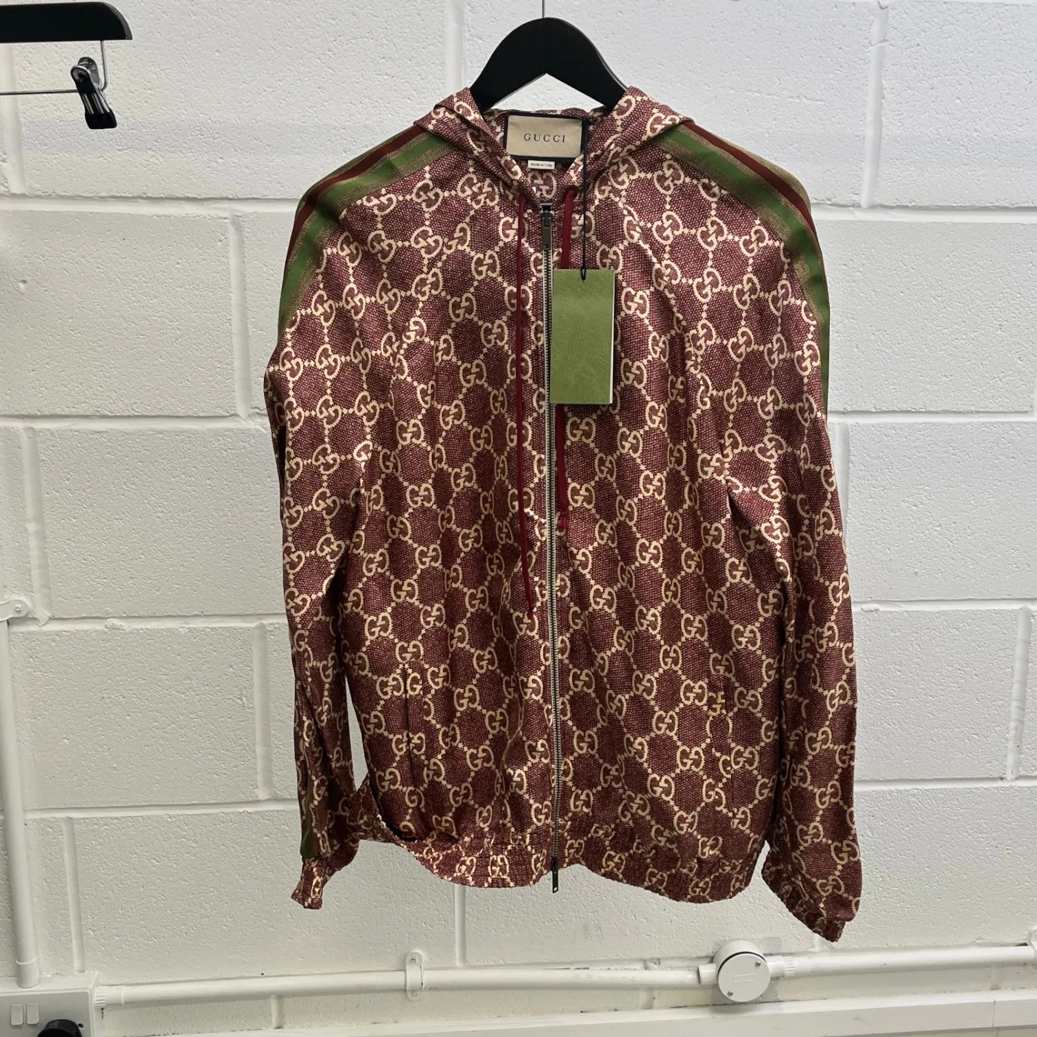 Men's Gg Supreme Jacket Burgundy Size M - Image 7