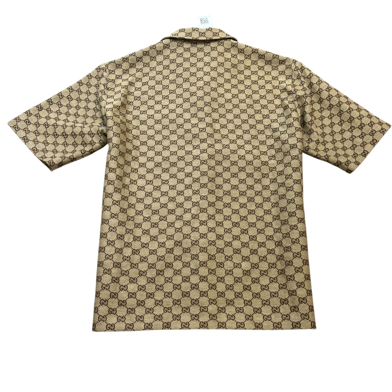 Men's Gg Supreme Short Sleeve Shirt Beige Size IT 48 / UK M - Image 2