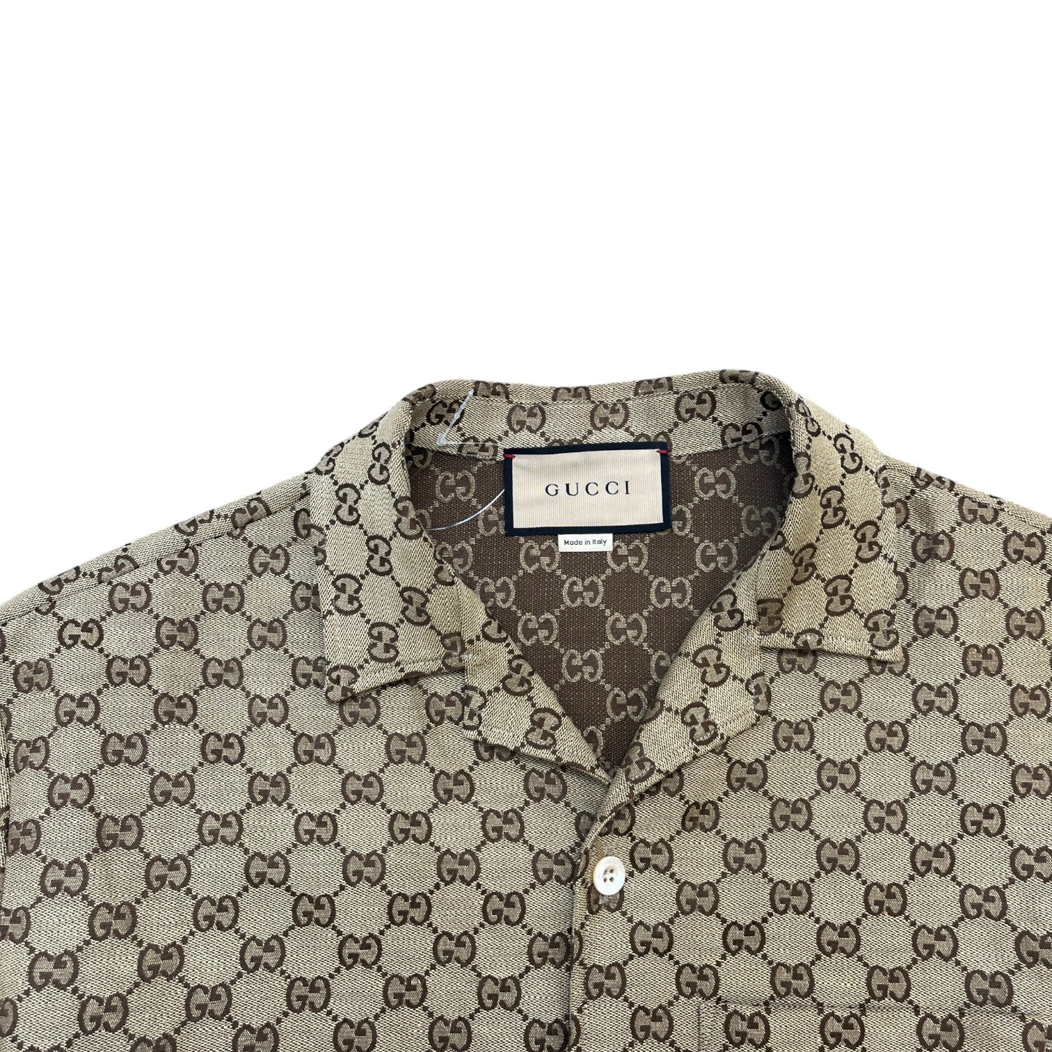 Men's Gg Supreme Short Sleeve Shirt Beige Size IT 48 / UK M - Image 5
