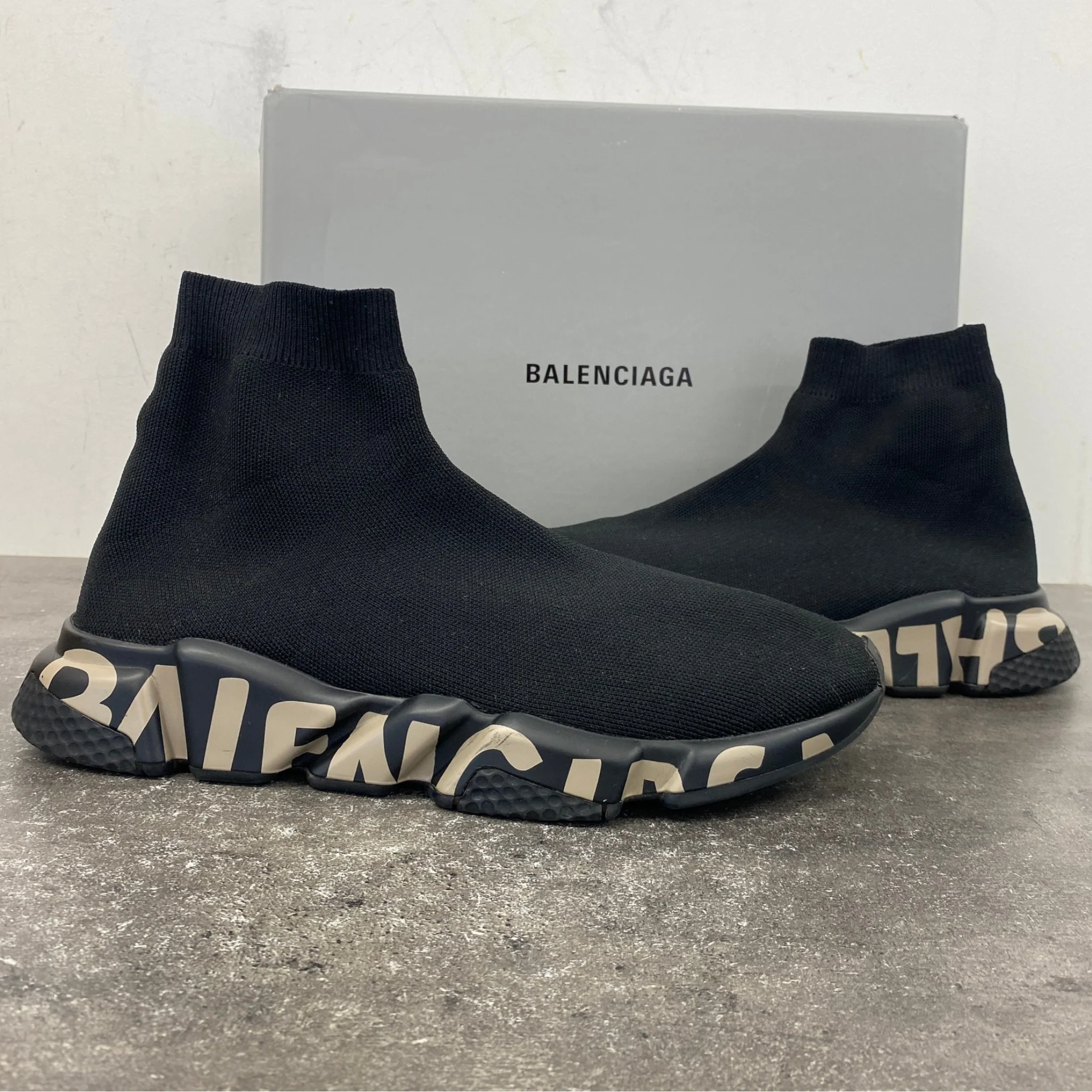 Men's Graffiti Speed Sock High Trainers Black Size EU 44 / UK 10 - Image 11