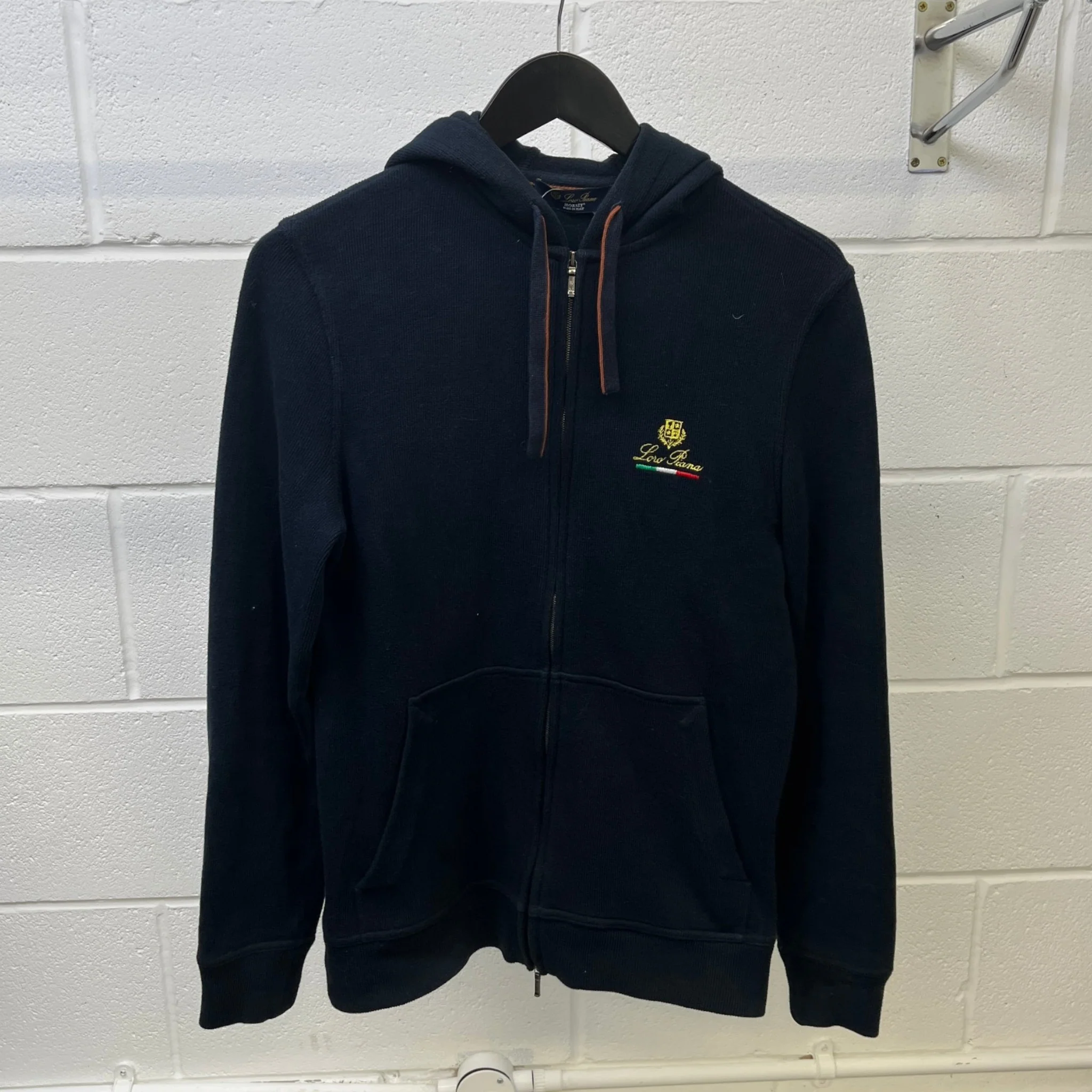 Men's Horsey Logo Hoodie Navy Size XS - Image 9