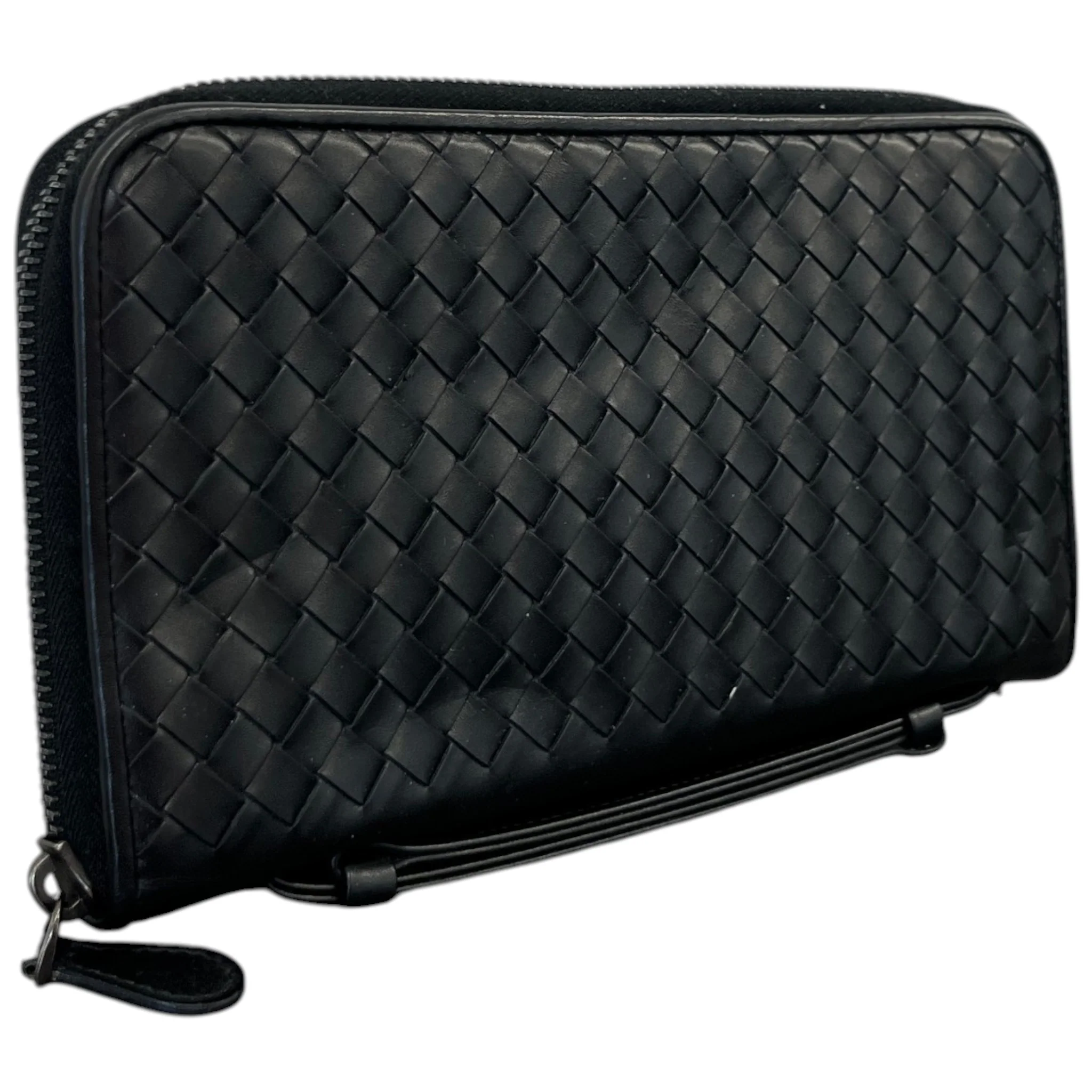 Men's Intrecciato Woven Wallet Black - Image 4