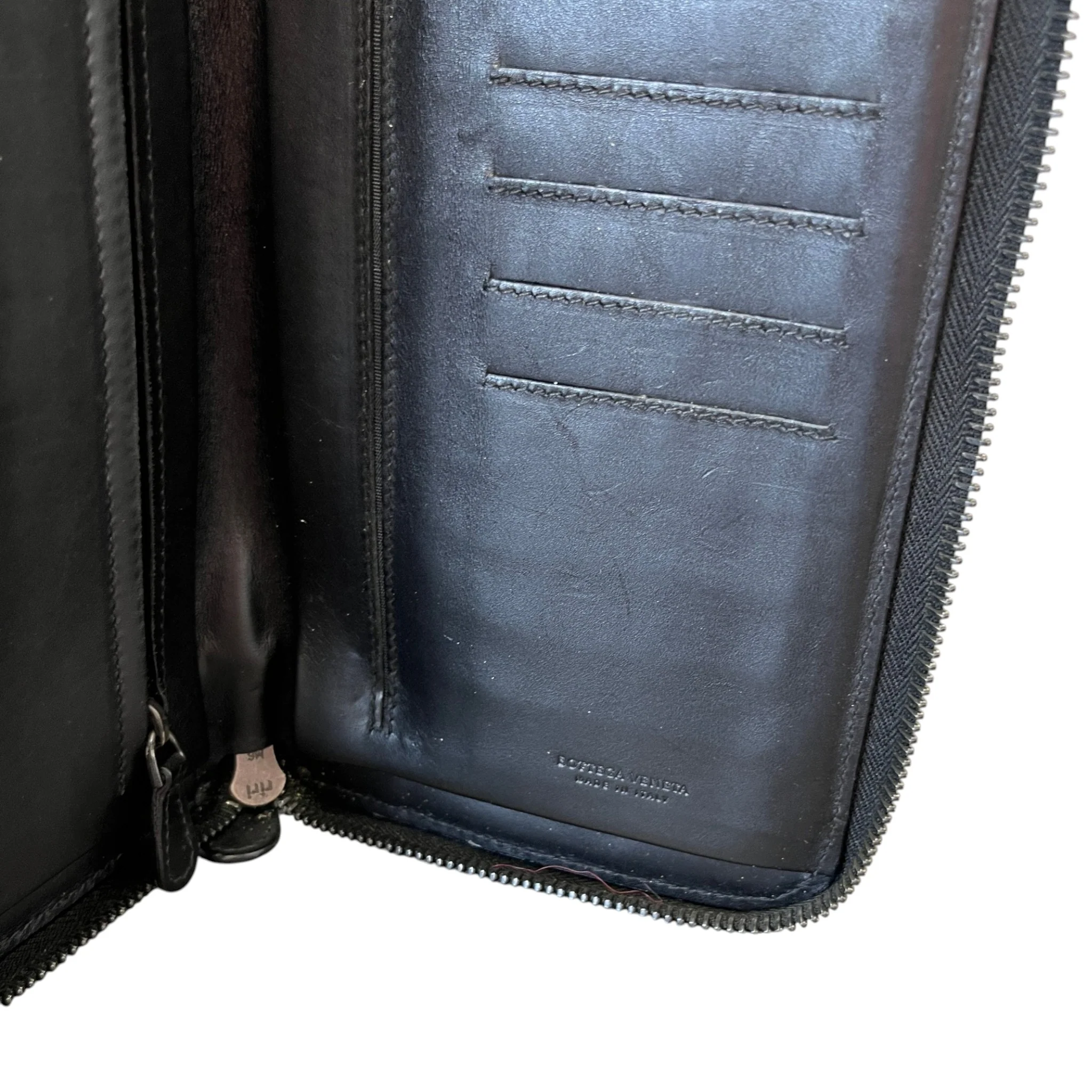 Men's Intrecciato Woven Wallet Black - Image 7