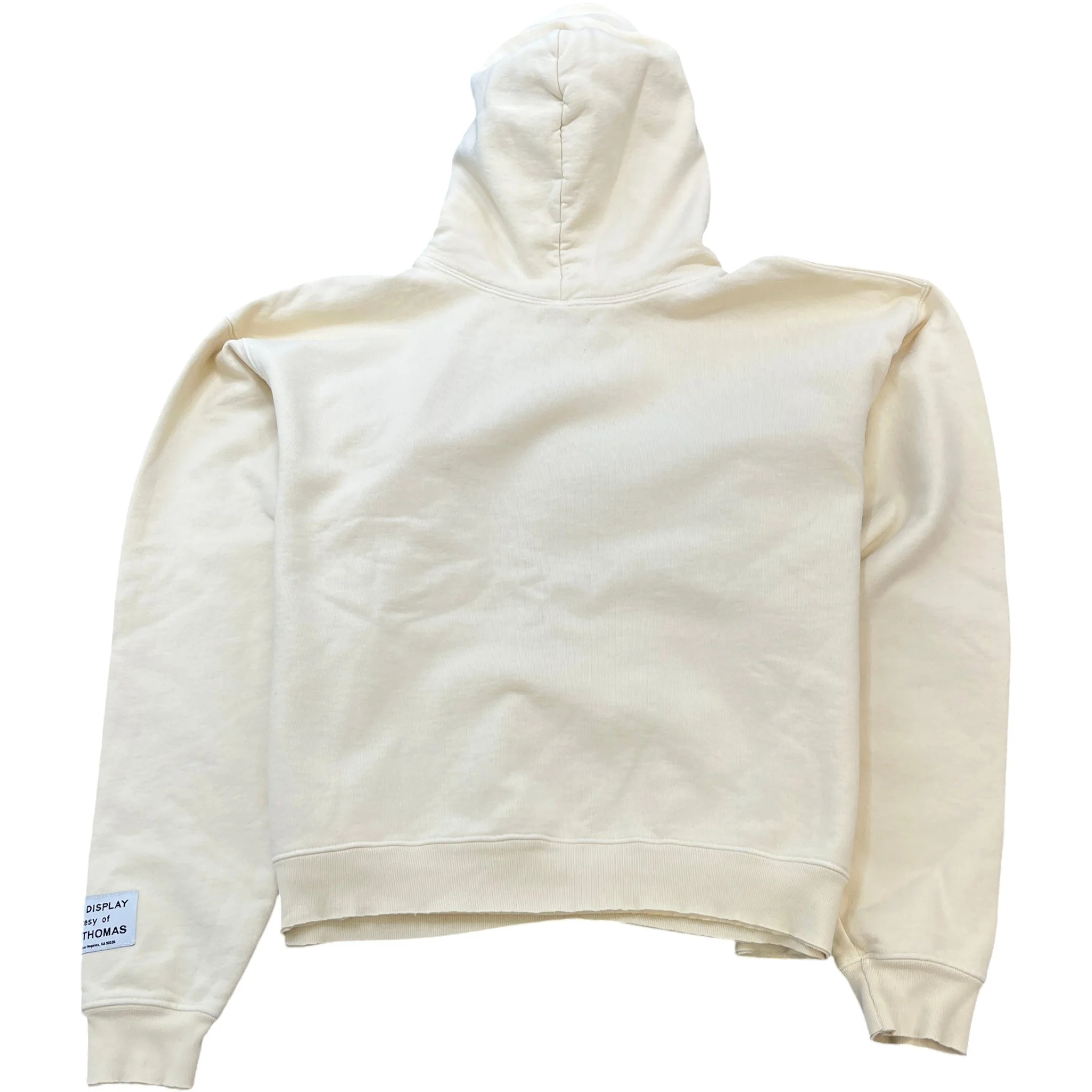 Men's Logo Patch Hoodie Cream Size S - Image 2