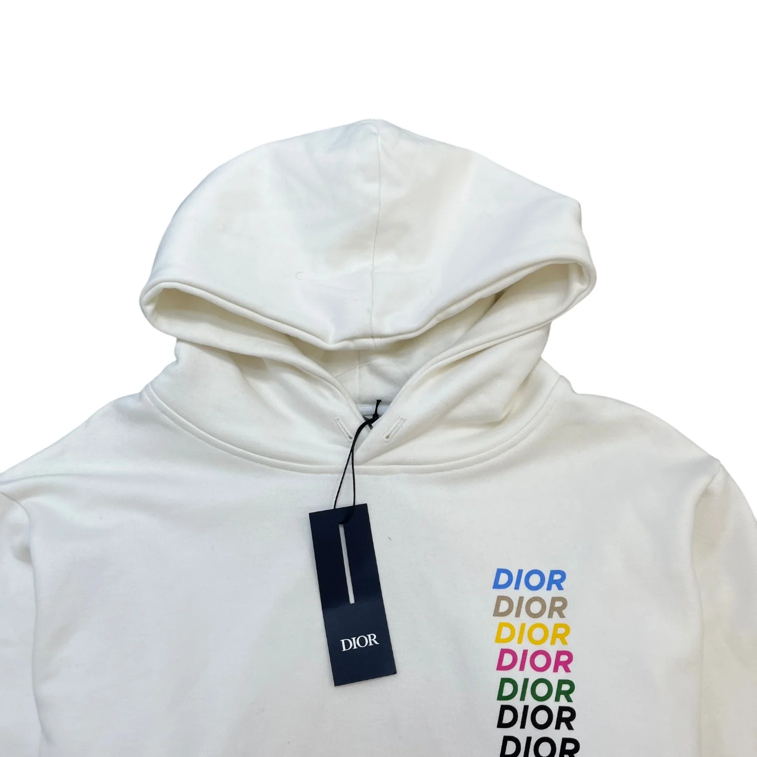 Men's Logo Print Hoodie White Size XL - Image 5