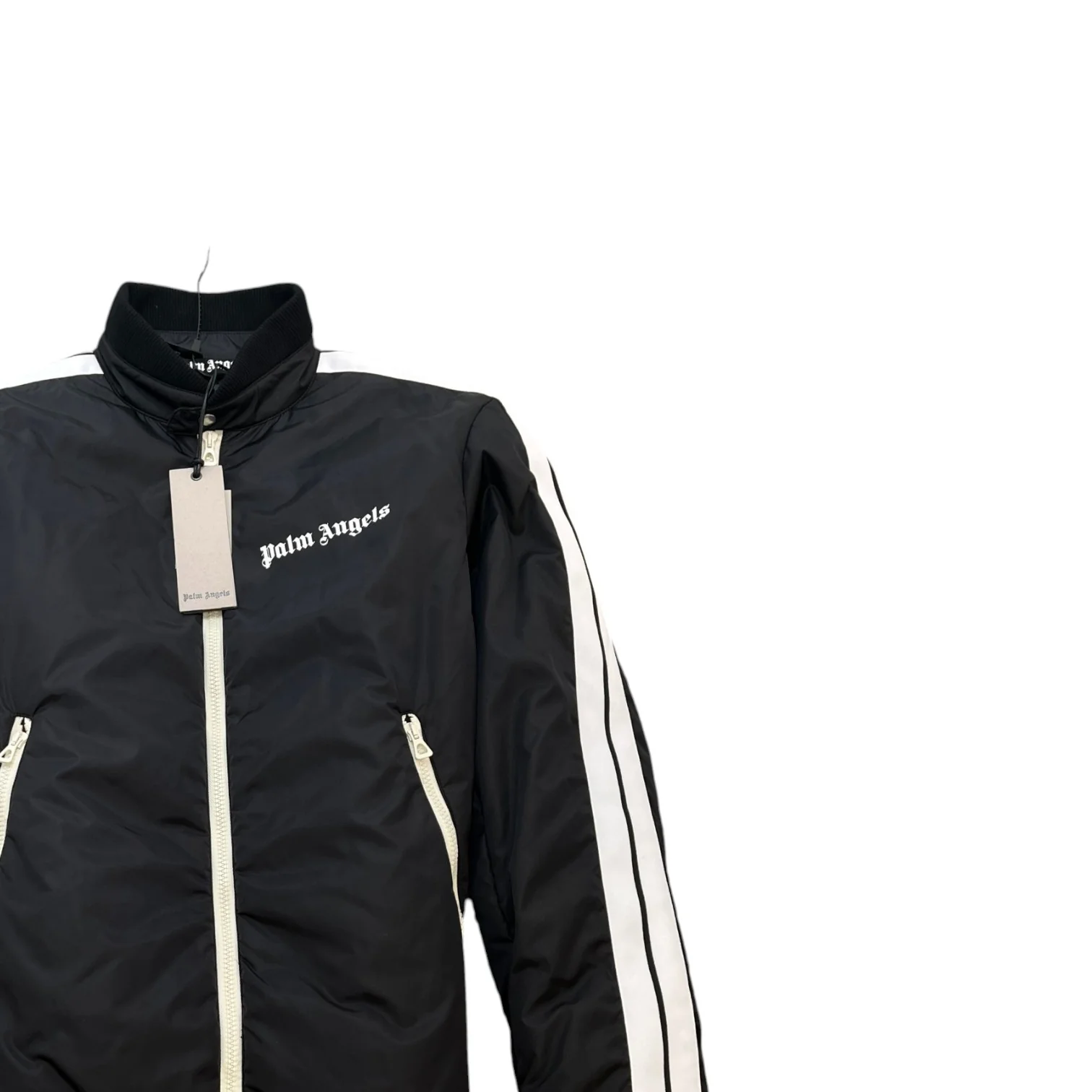 Men's Logo Print Lightweight Puffer Jacket Black Size XL - Image 3