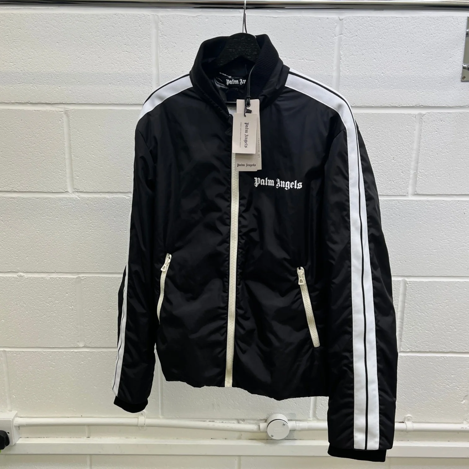 Men's Logo Print Lightweight Puffer Jacket Black Size XL - Image 9