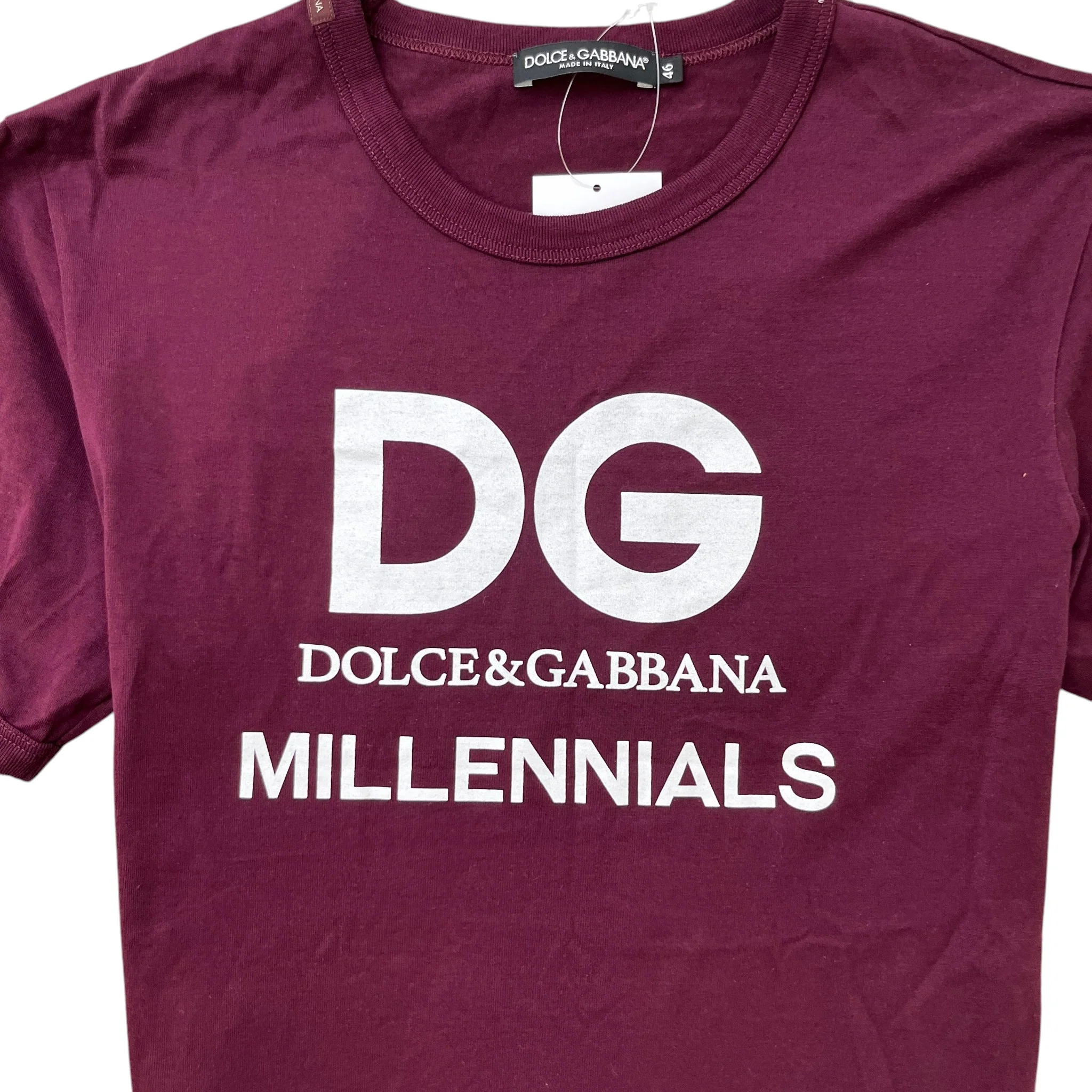 Men's Logo Print T-Shirt Burgundy Size IT 46 / UK S - Image 5