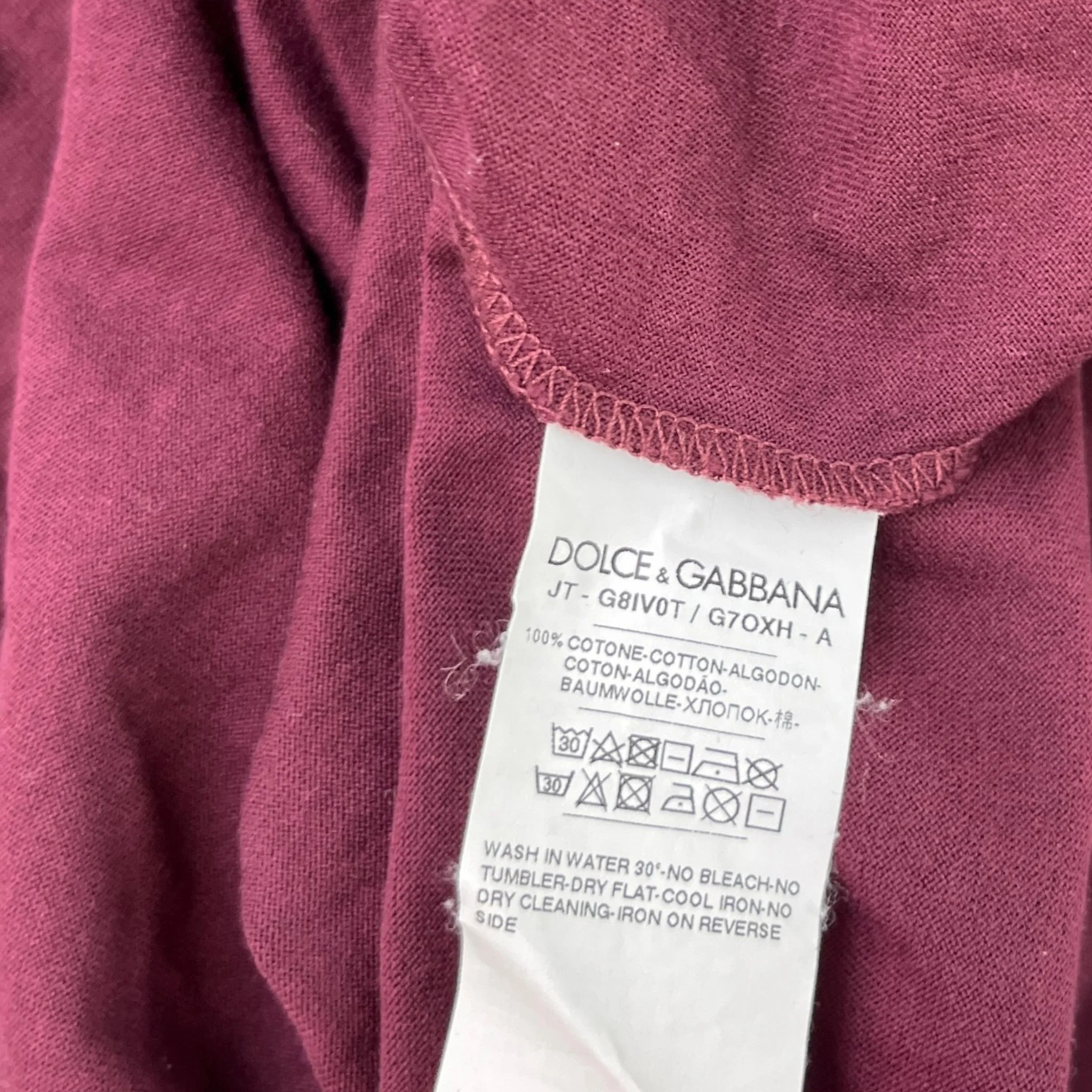 Men's Logo Print T-Shirt Burgundy Size IT 46 / UK S - Image 6