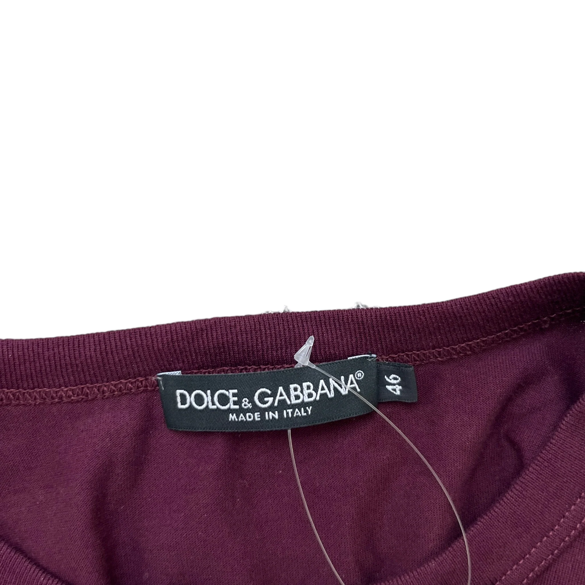 Men's Logo Print T-Shirt Burgundy Size IT 46 / UK S - Image 7
