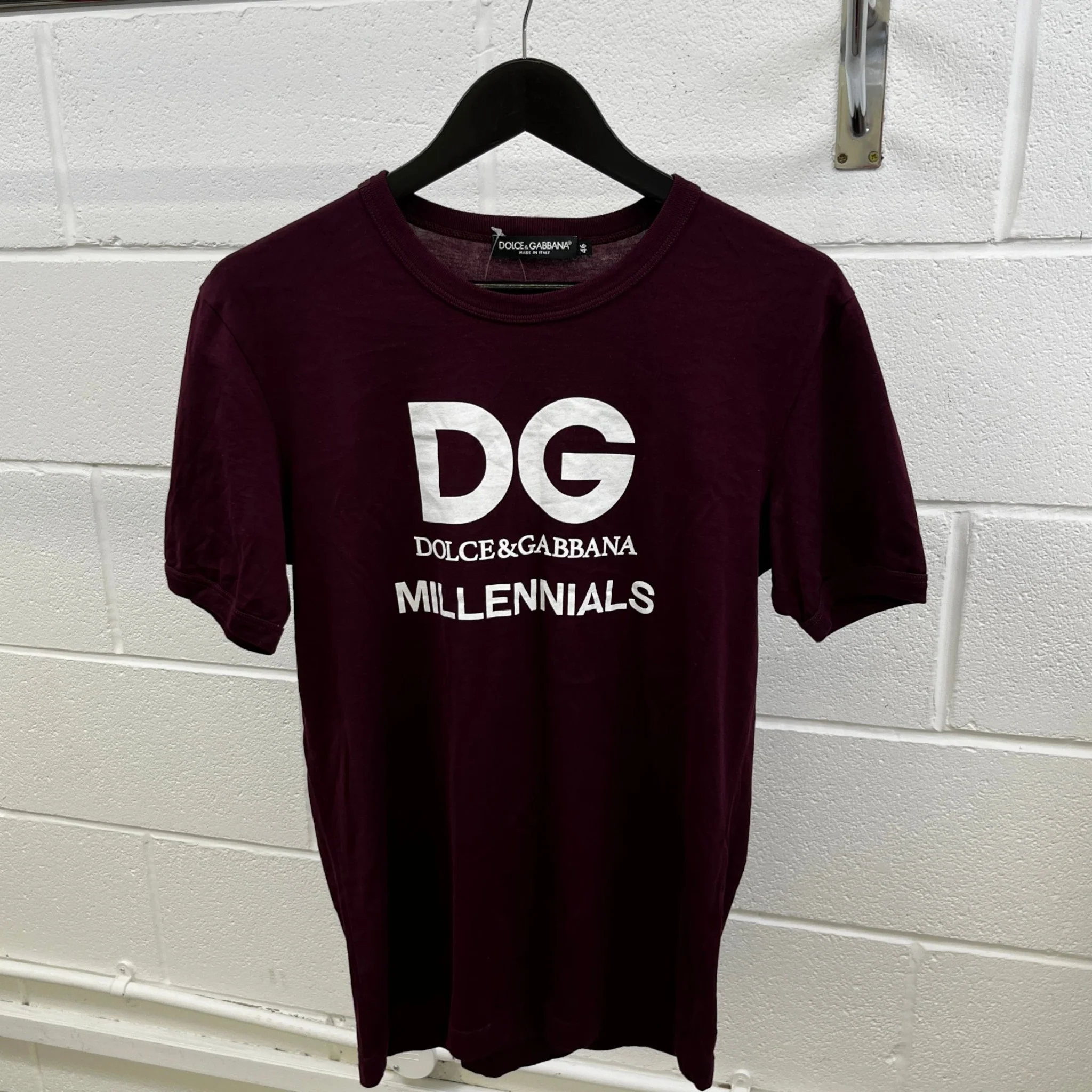 Men's Logo Print T-Shirt Burgundy Size IT 46 / UK S - Image 8