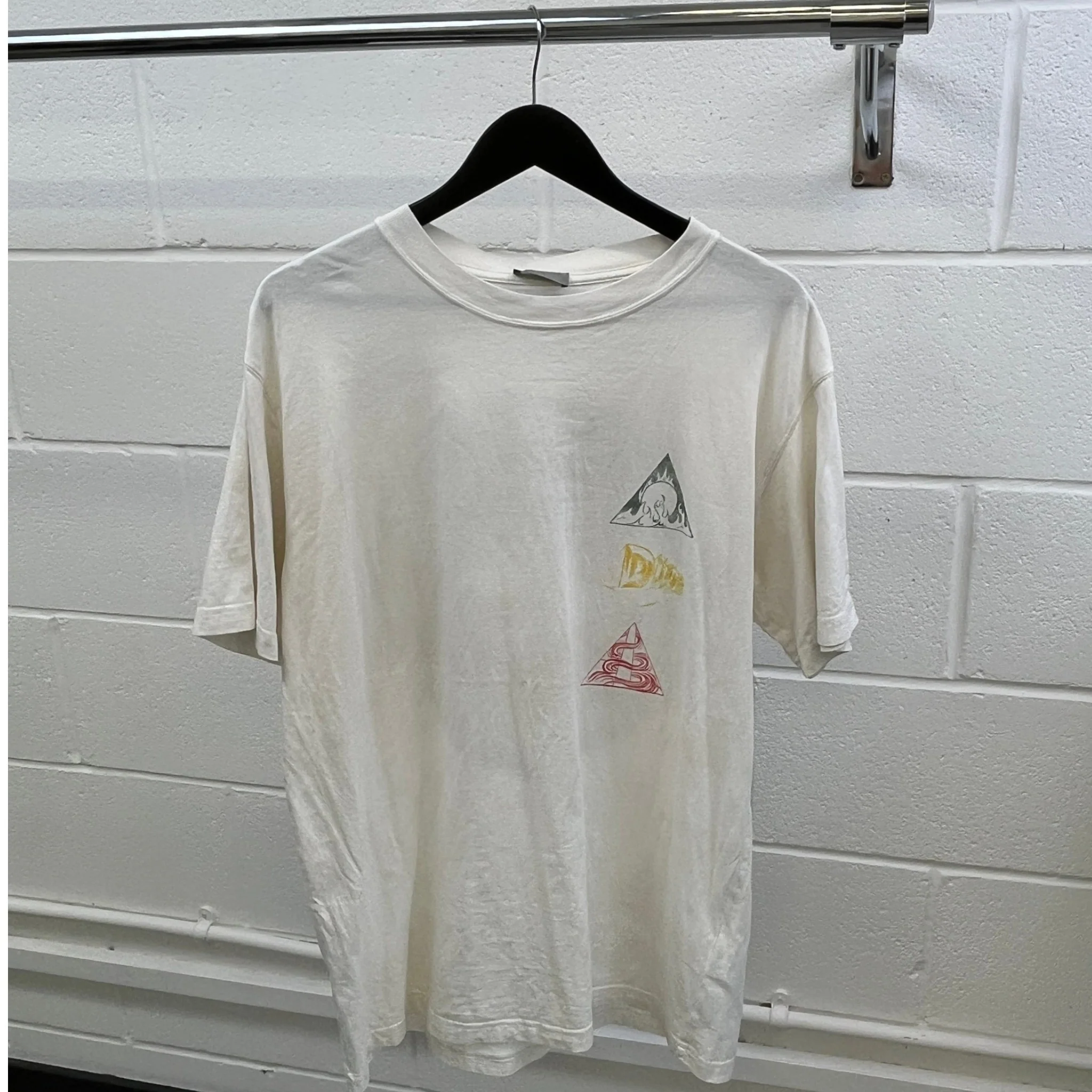 Men's Logo Print T-Shirt White Size L - Image 10