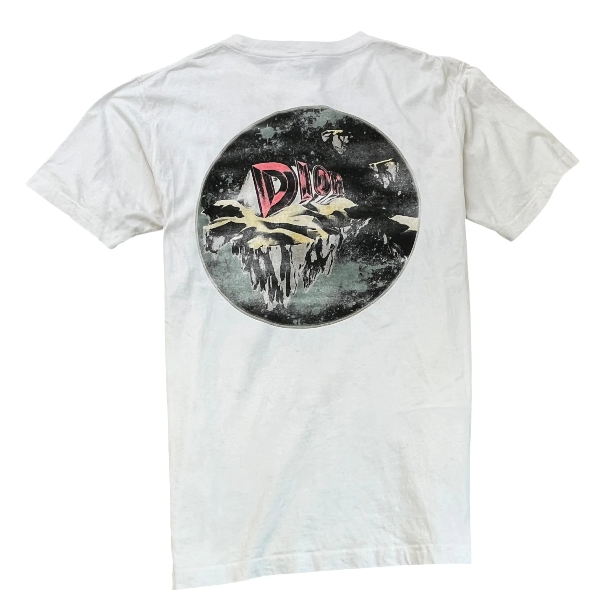 Men's Logo Print T-Shirt White Size L - Image 2