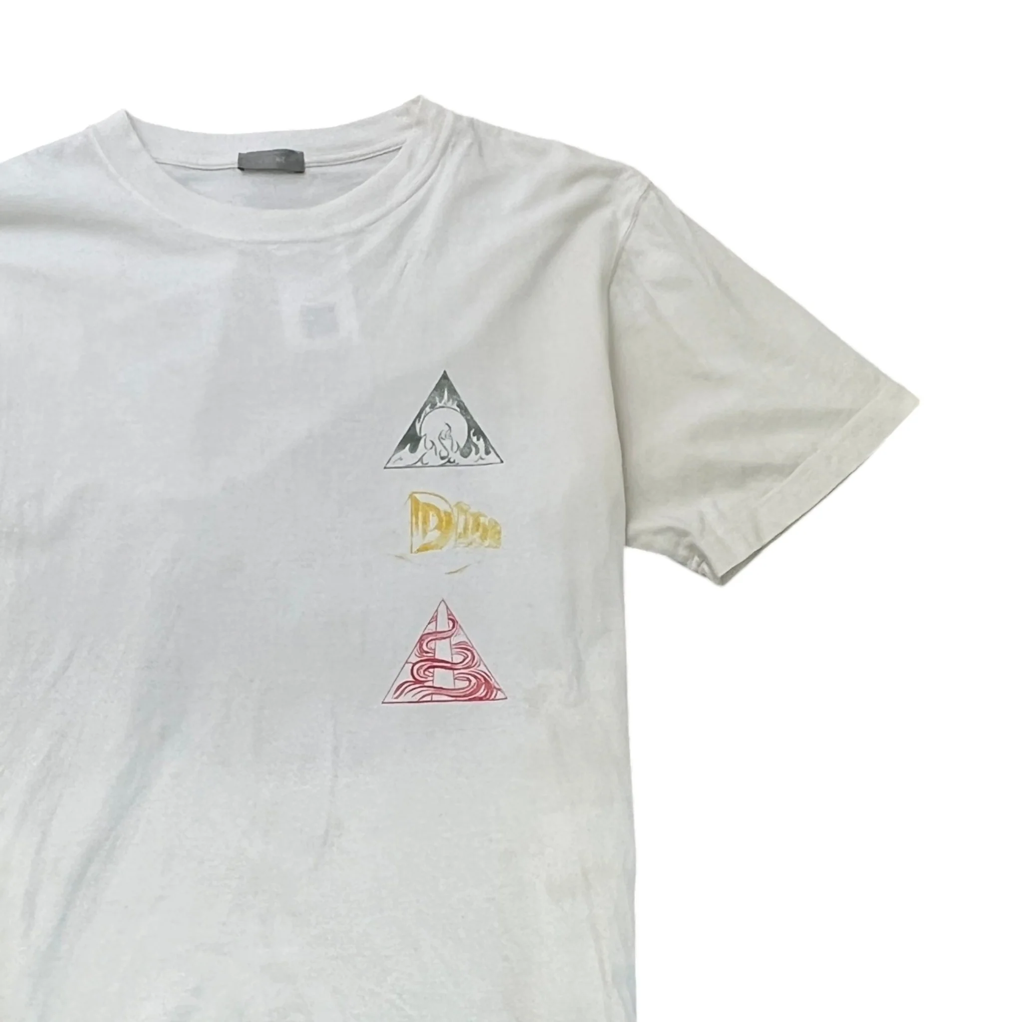 Men's Logo Print T-Shirt White Size L - Image 3