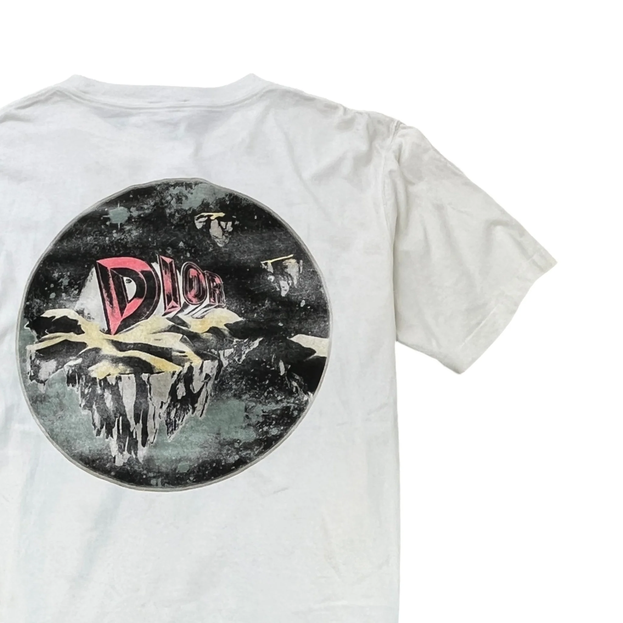 Men's Logo Print T-Shirt White Size L - Image 4
