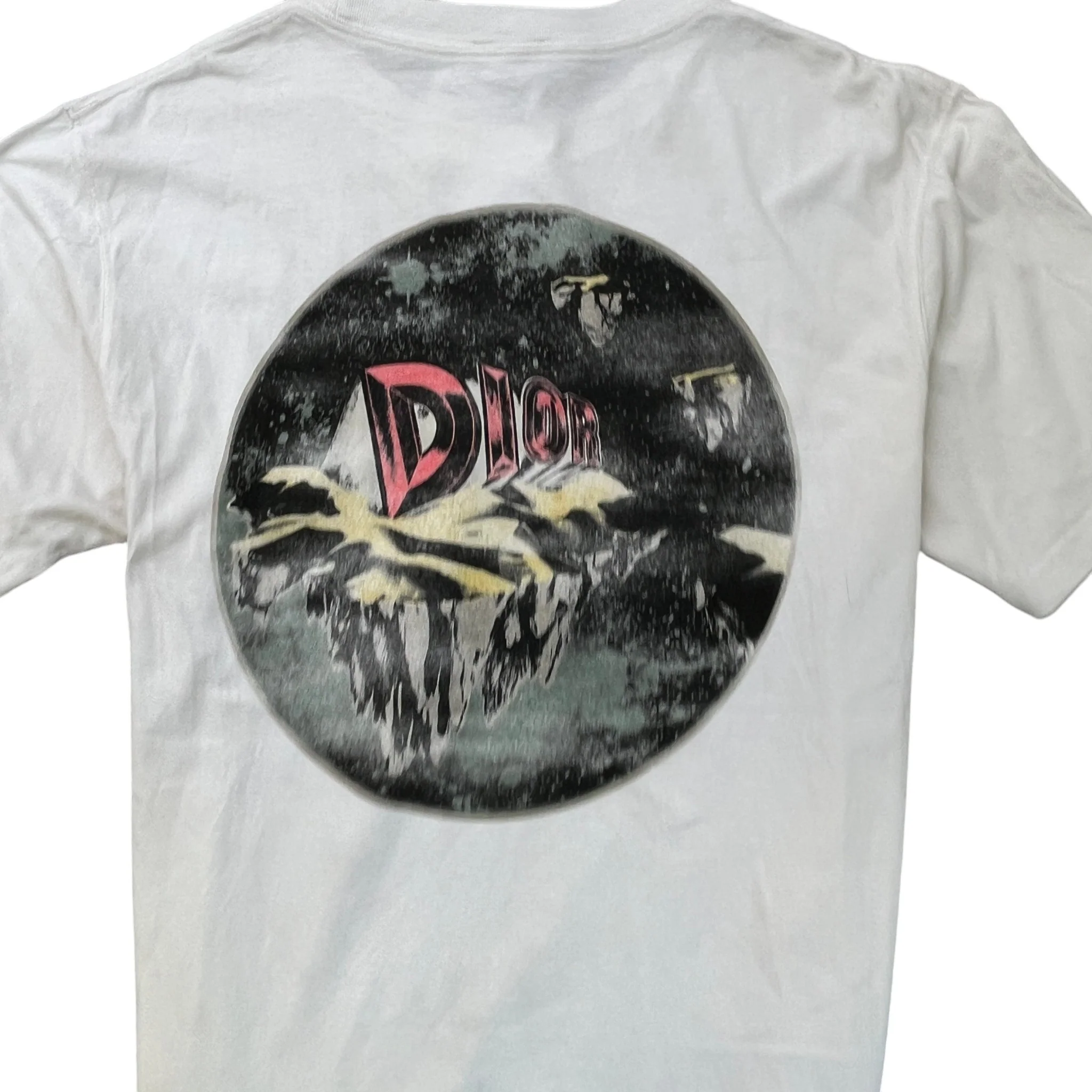 Men's Logo Print T-Shirt White Size L - Image 6