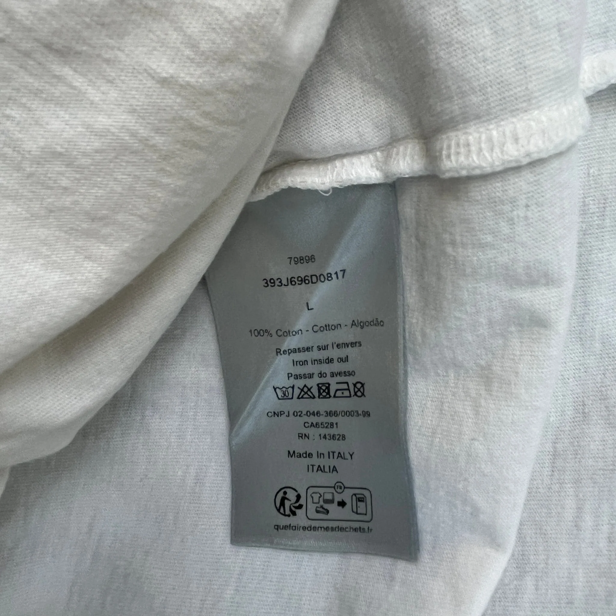 Men's Logo Print T-Shirt White Size L - Image 9