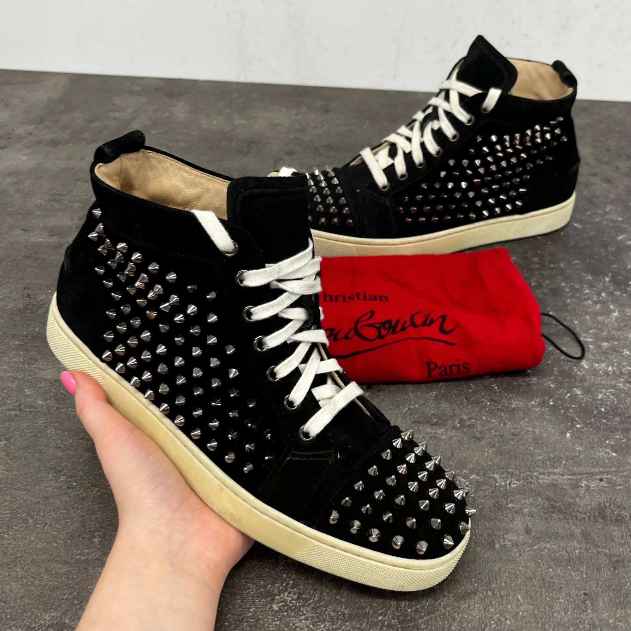 Men's Lou Spikes High Trainers Black Size EU 40 / UK 6 - Image 12