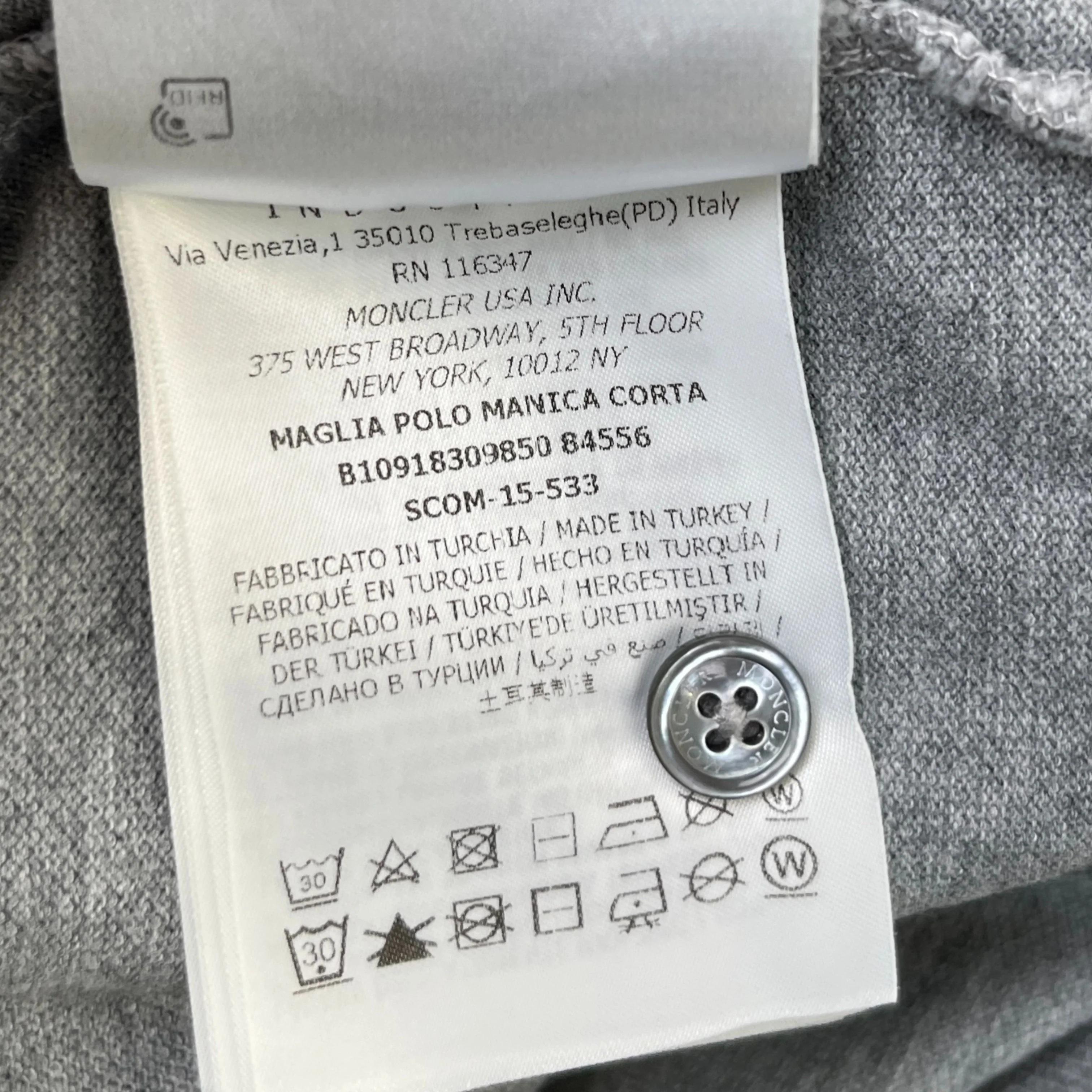 Men's Maglia Polo Shirt Grey Size S - Image 7