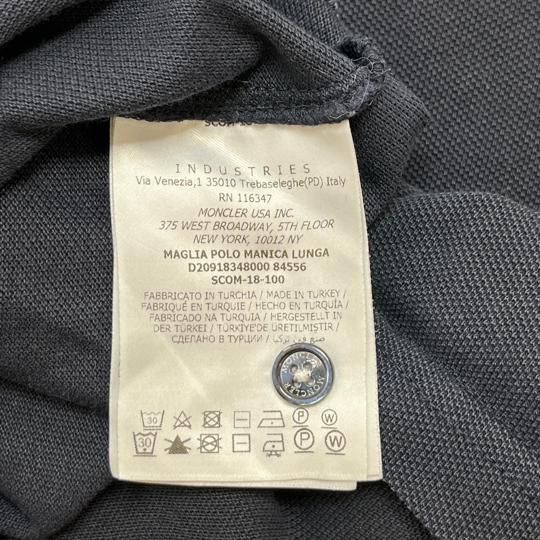 Men's Maglia Polo Shirt Navy Size M - Image 9