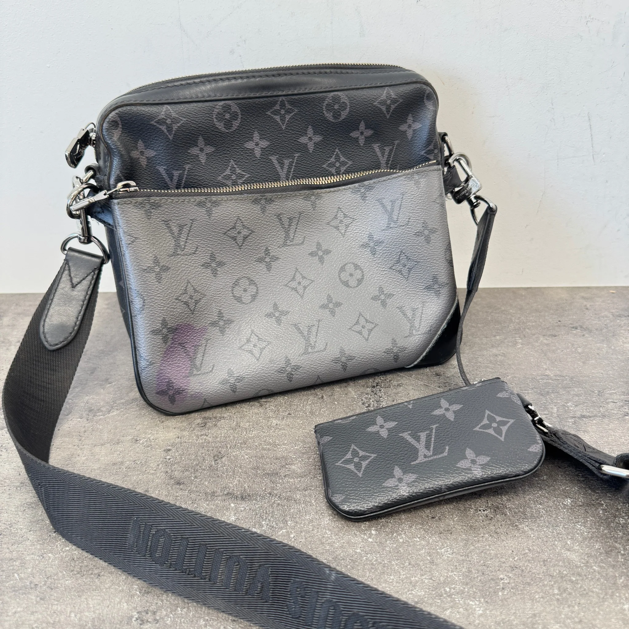 Men's Monogram Eclipse Trio Messenger Bag Black - Image 13