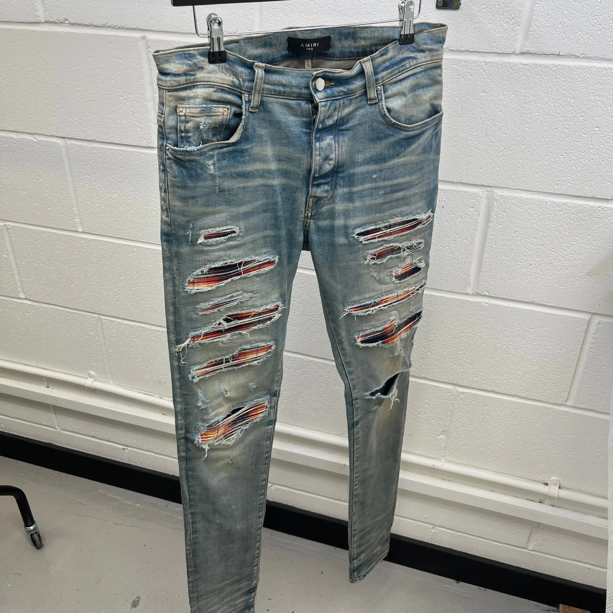 Men's Mx1 Distressed Jeans Blue Size Waist 32" - Image 7