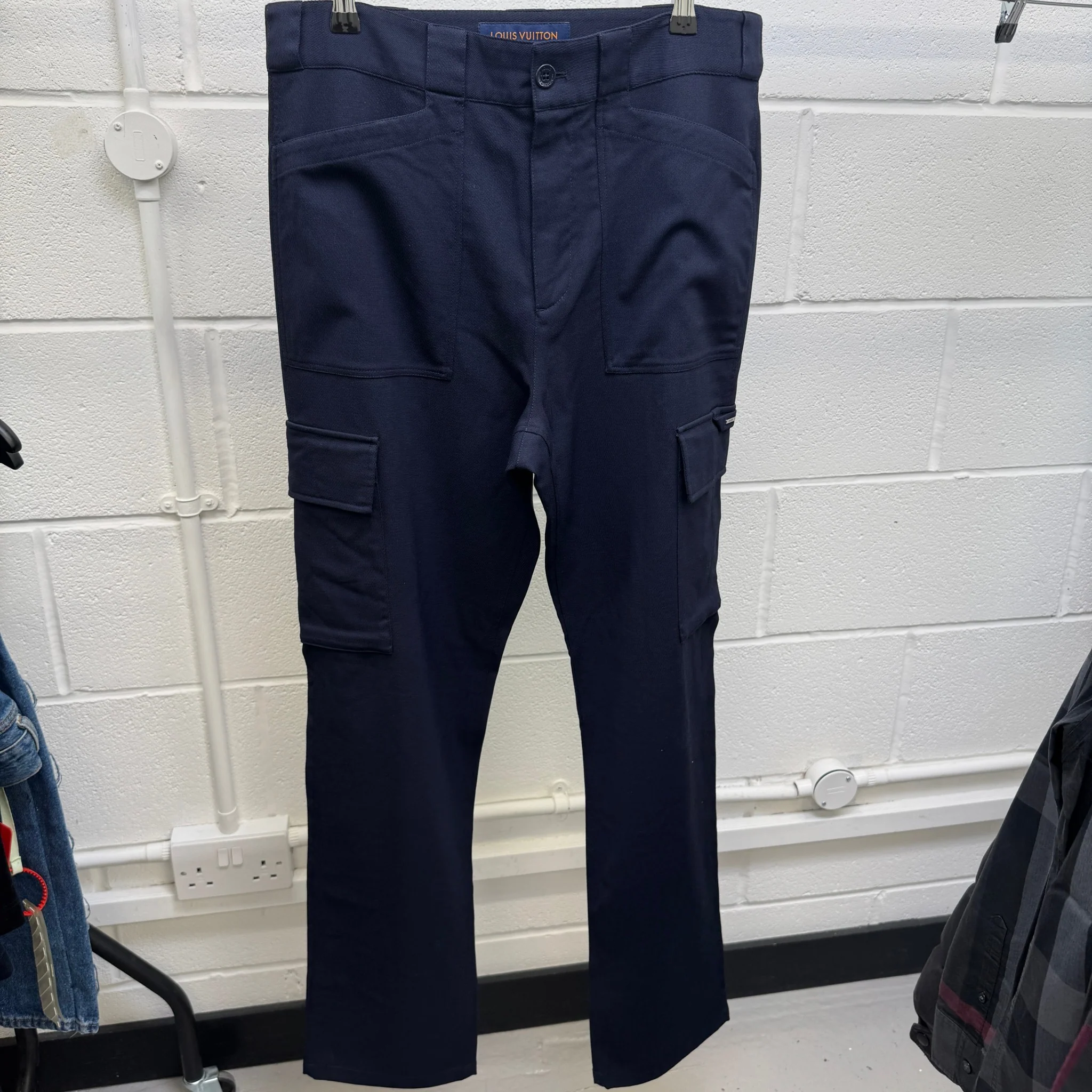 Men's Plaque Patch Pocket Fr 42 Trousers Navy Size Waist 32" - Image 9