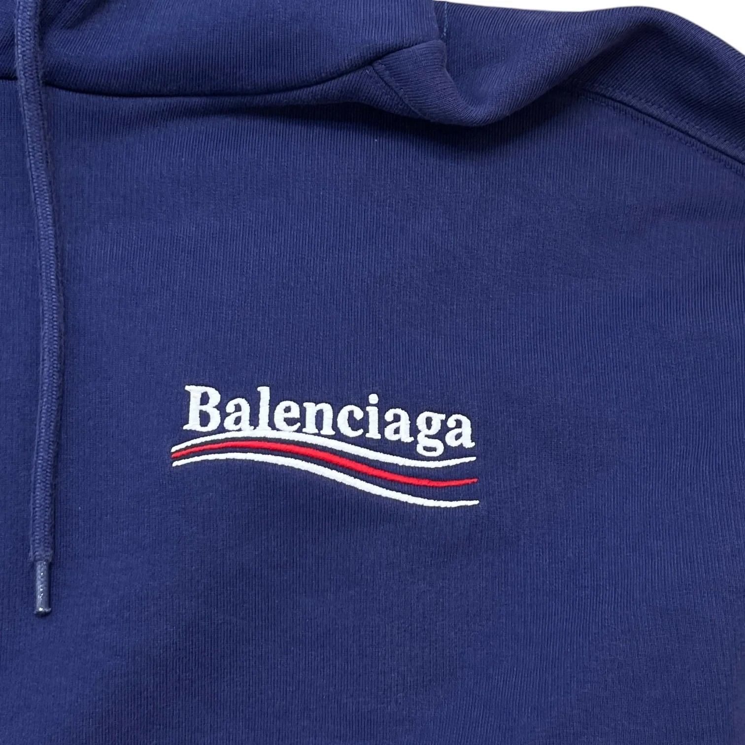 Men's Political Campaign Logo Hoodie Blue Size S - Image 6
