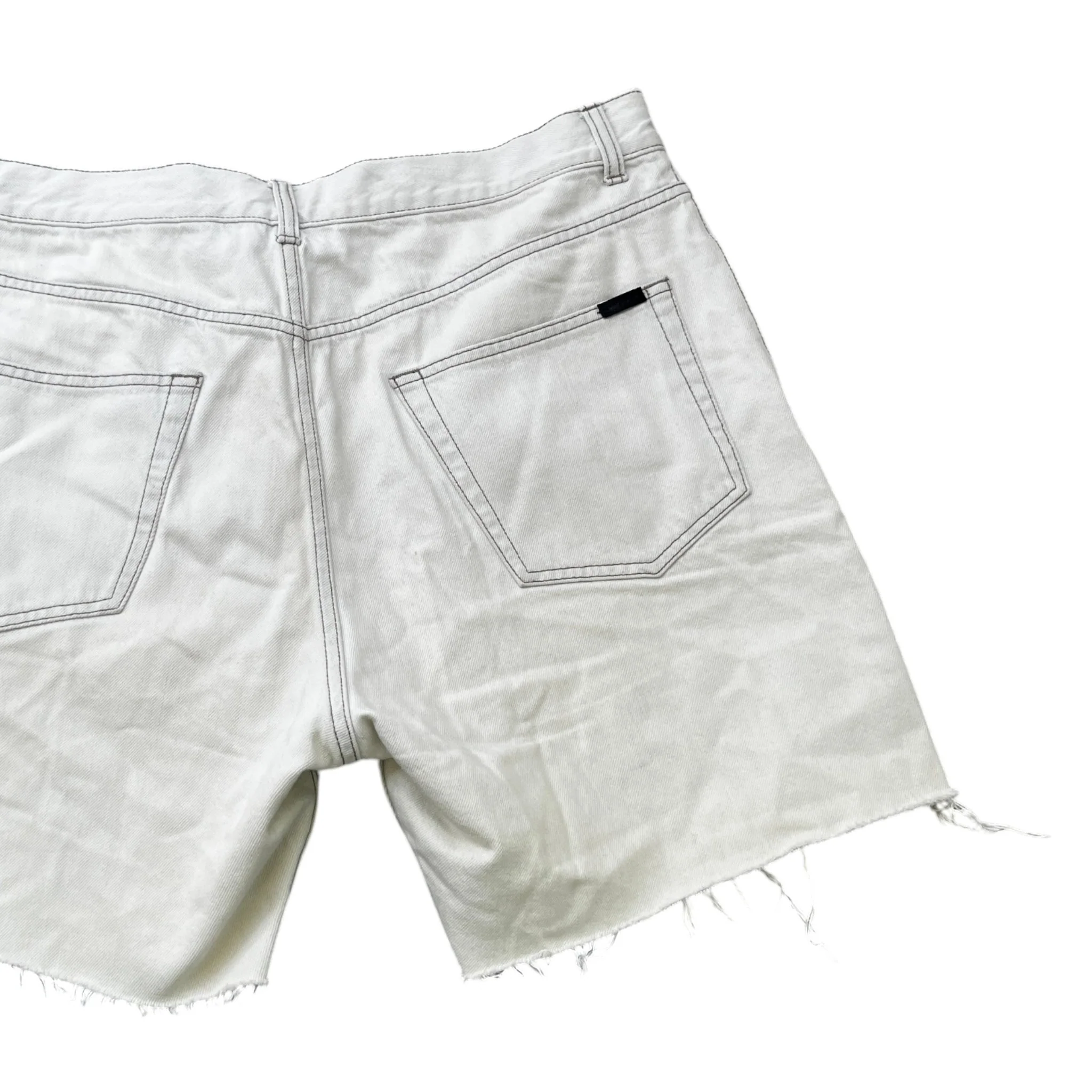 Men's Raw Edge Baggy Shorts Cream Size Waist 32" - Image 4
